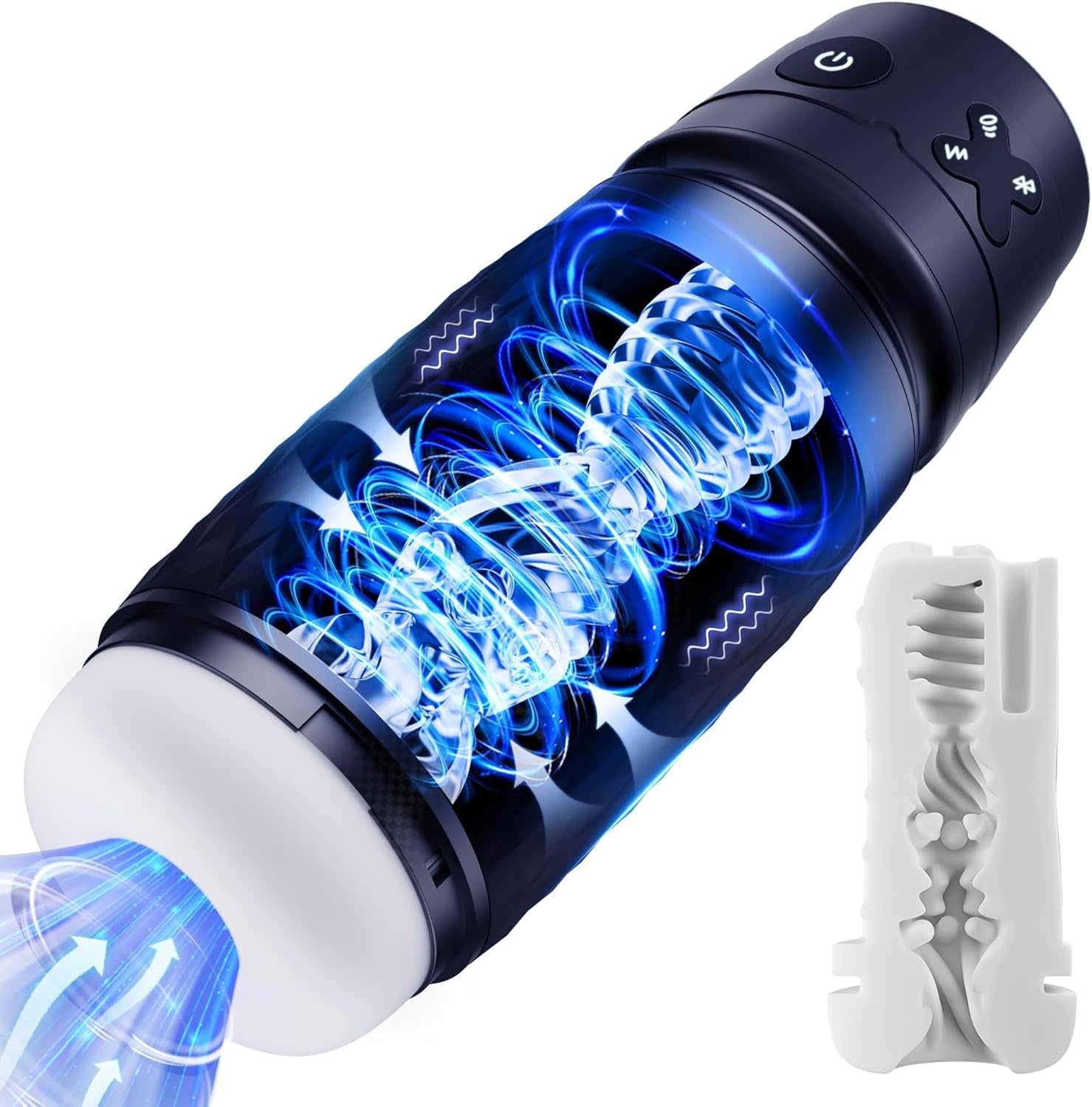 AI Powerd Video Sync Male Masturbator, Pocket Pussy Sex Toy for Men with 3 Suction & 4 Vibration Modes, Hands - Free Rechargeable Bluetooth Male Stroker Sex Machine, Realistic 3D Soft TPE Sleeve - SinfulX - 