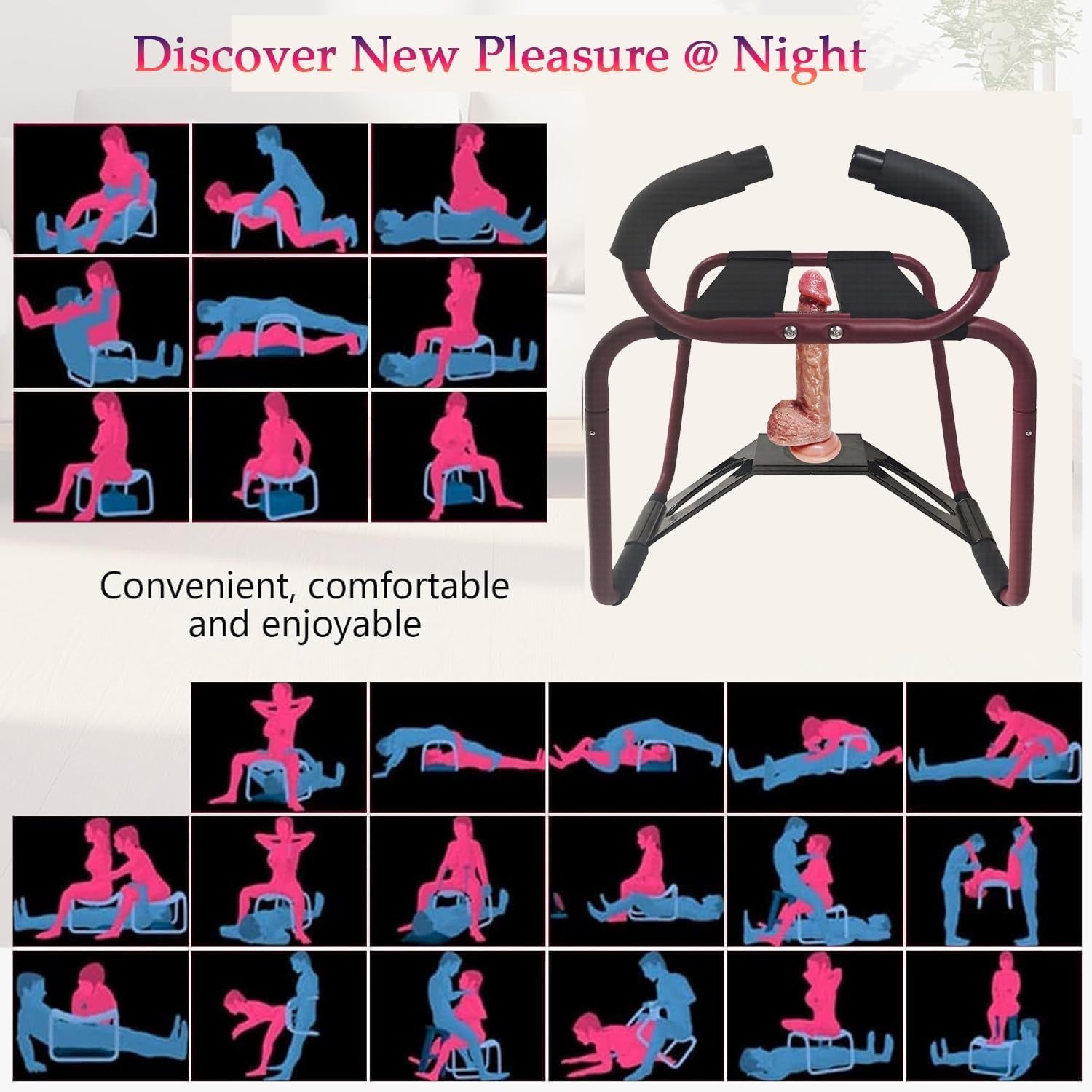 FlexFrame Adjustable Position Aid Chair with Armrests (Red) - SinfulX - 