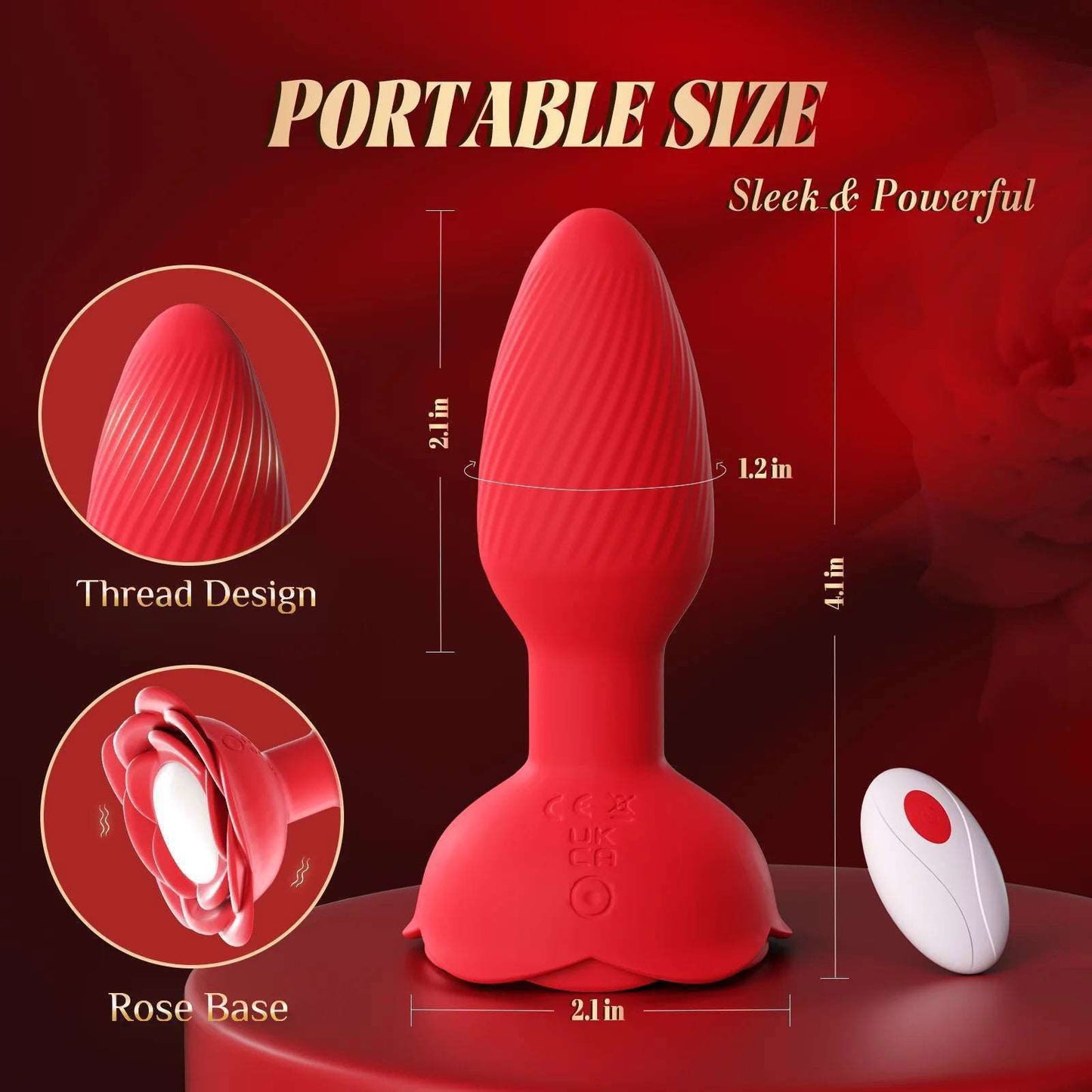 360° Rotation Rose Vibrating Butt Plug Prostate Massager - SinfulXVibrating Butt Plug