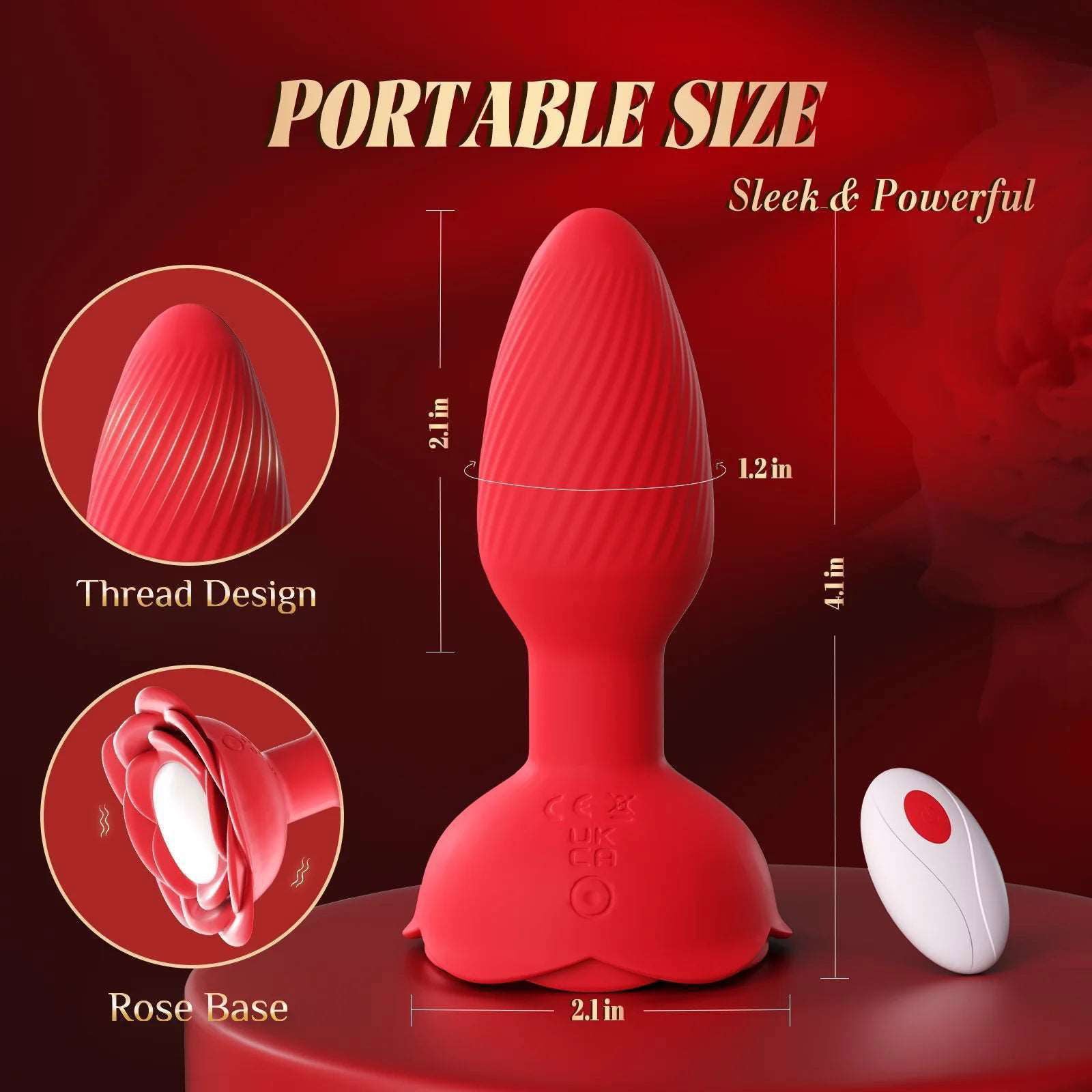 360° Rotation Rose Vibrating Butt Plug Prostate Massager - SinfulXVibrating Butt Plug
