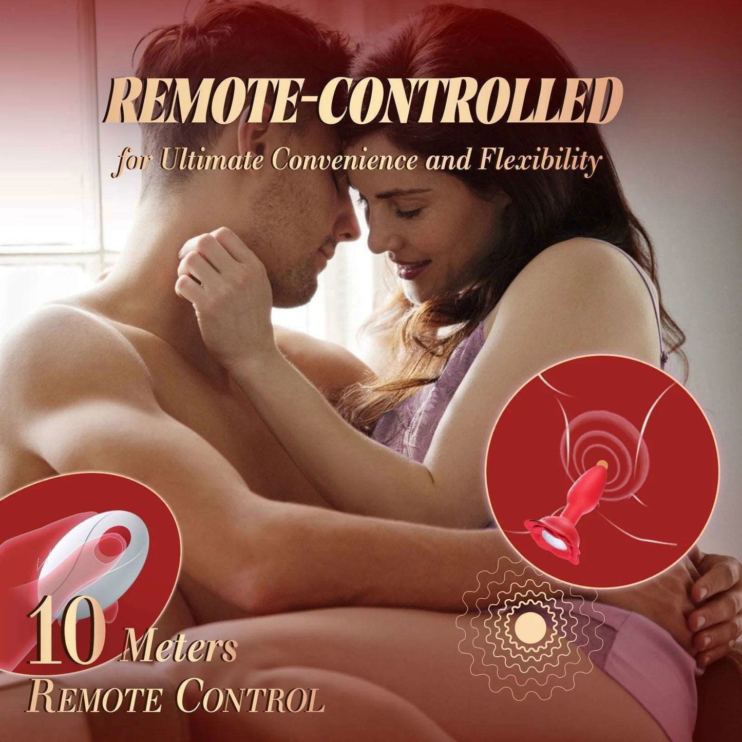 360° Rotation Rose Vibrating Butt Plug Prostate Massager - SinfulXVibrating Butt Plug
