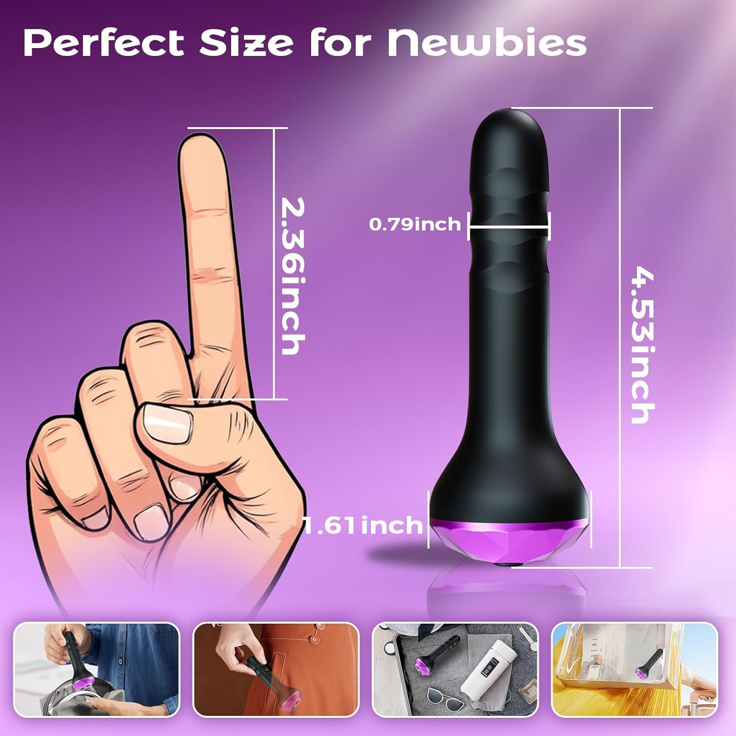 Vibrating Butt Plug Anal Toys, Prostate Massager with 10 Vibrating & Rotating Modes, Beginner - Friendly Anal Plug Sex Toys for Men & Women, 2 Motors Anal Dildo & G - Spot Vibrator Anal Beads Adult Toys - SinfulX - 
