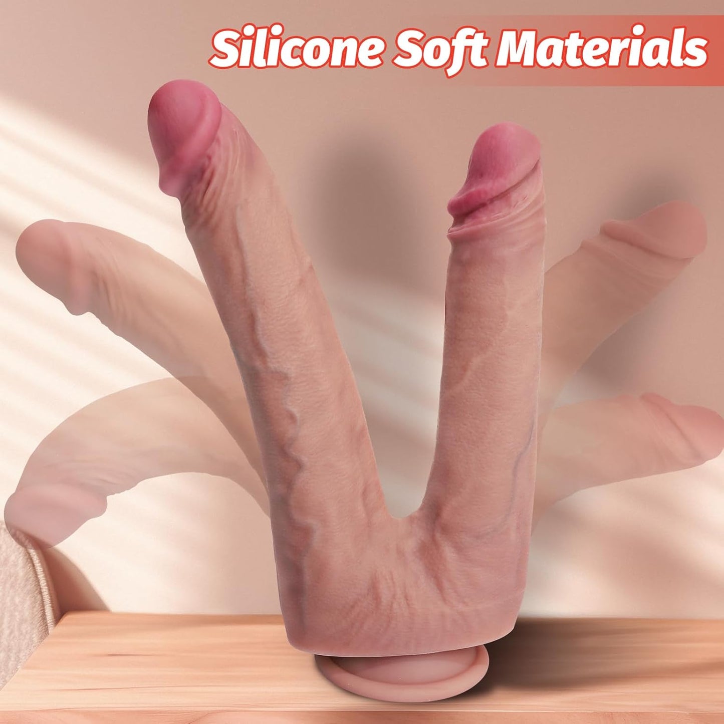 Huge Double Dildo Sex Toys, Realistic Double Sided Dildos for G-Spot Anus Dual Pleasure, Silicone Anal Dildos with Suction Cup, Big Thick Dildo Flexible Adult Toys for Women Men Lesbian, 10.8”