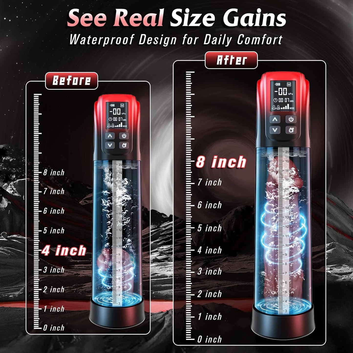 Electric Penis Pump Sex Toys for Men - Penis Extender Dick Pump for Men Erection, Automatic Male Masturbator with 5 Training Suction Modes, Male Sex Toy Penis Vacuum Pump with Mini Pocket Pussy - SinfulX - 