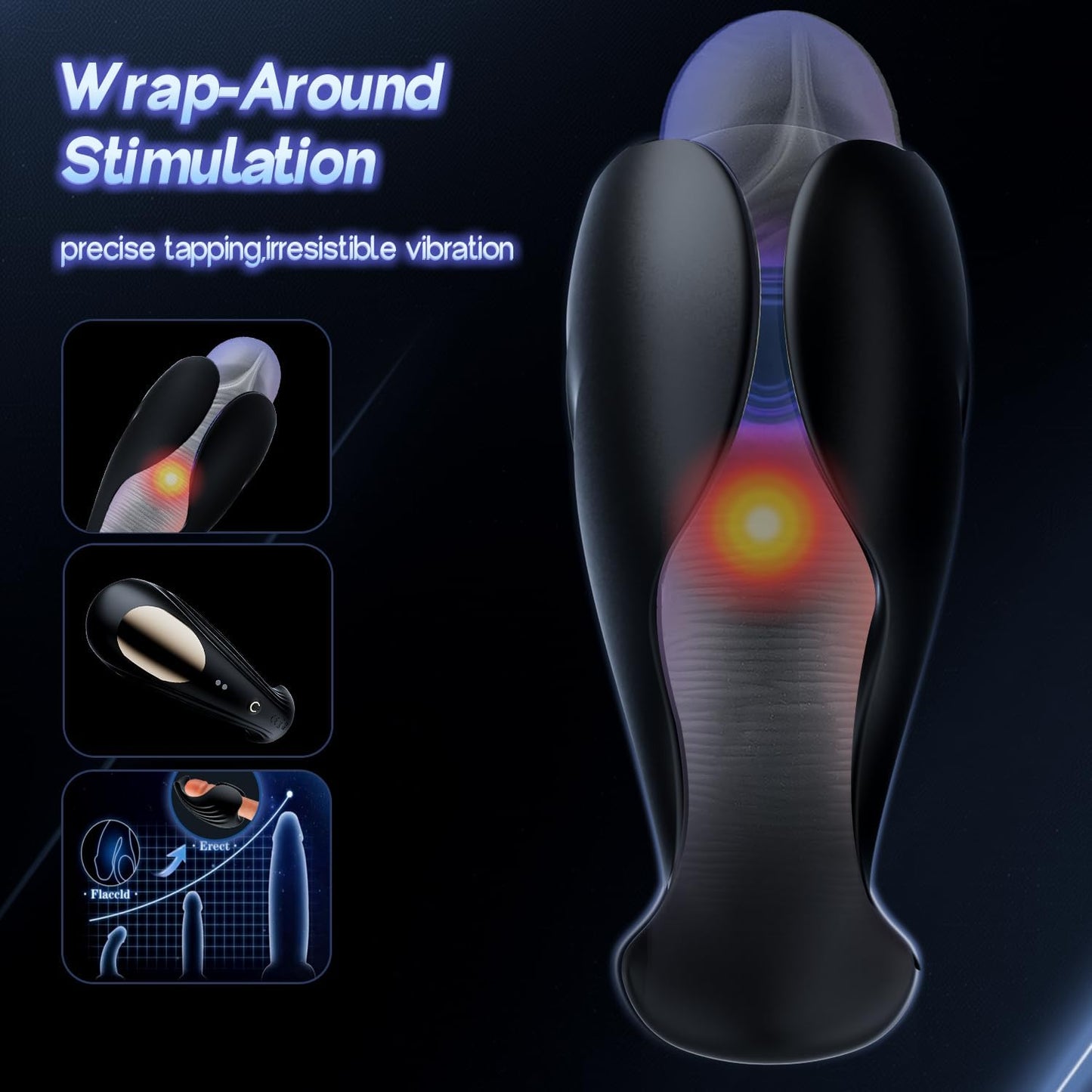 Sex Toys for Men Penis Sleeve Male Vibrator - Male Masturabtor Air Stroker Glans Training with 9 Vibrating + 9 Pulsating, Vibrating Massager for Adult Toys Sex Device Soft Silicone Pleasure Toys