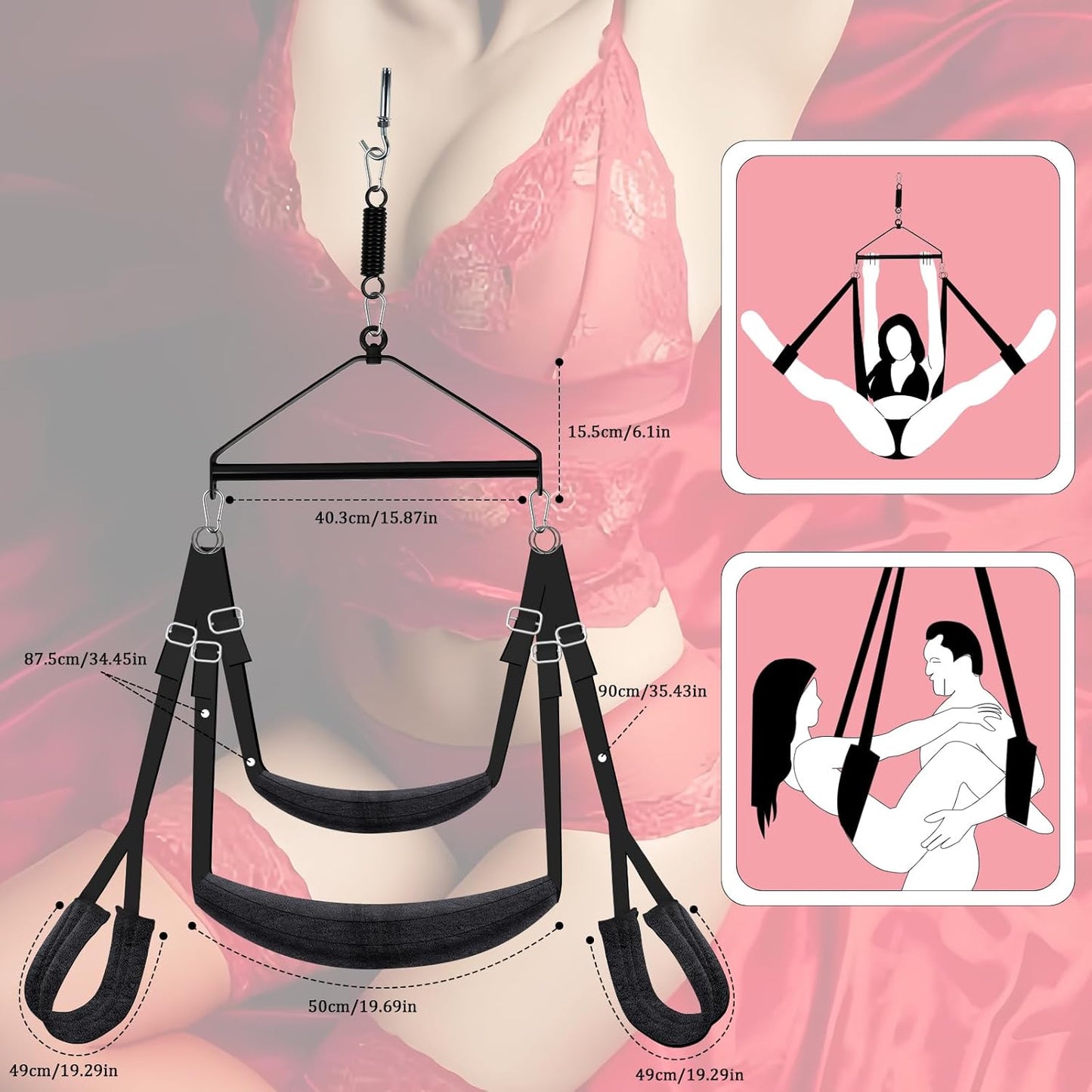 AerialisX 180° Spinning Sex Swing 800lb Ceiling - SinfulX - Personal Care > Sexual Wellness > Sex Swing