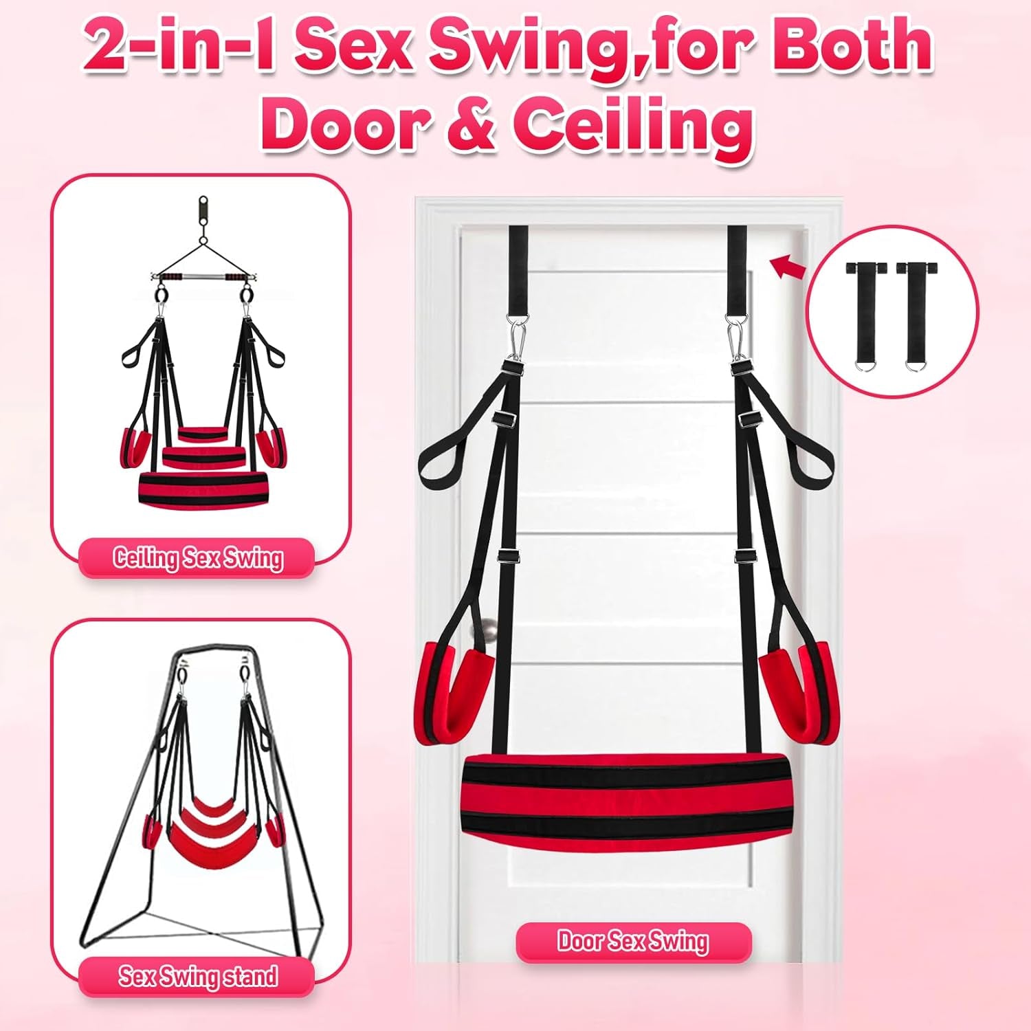 VelvetRise Door Sex Swing 800lb Support Wide Cushions - SinfulX - 
