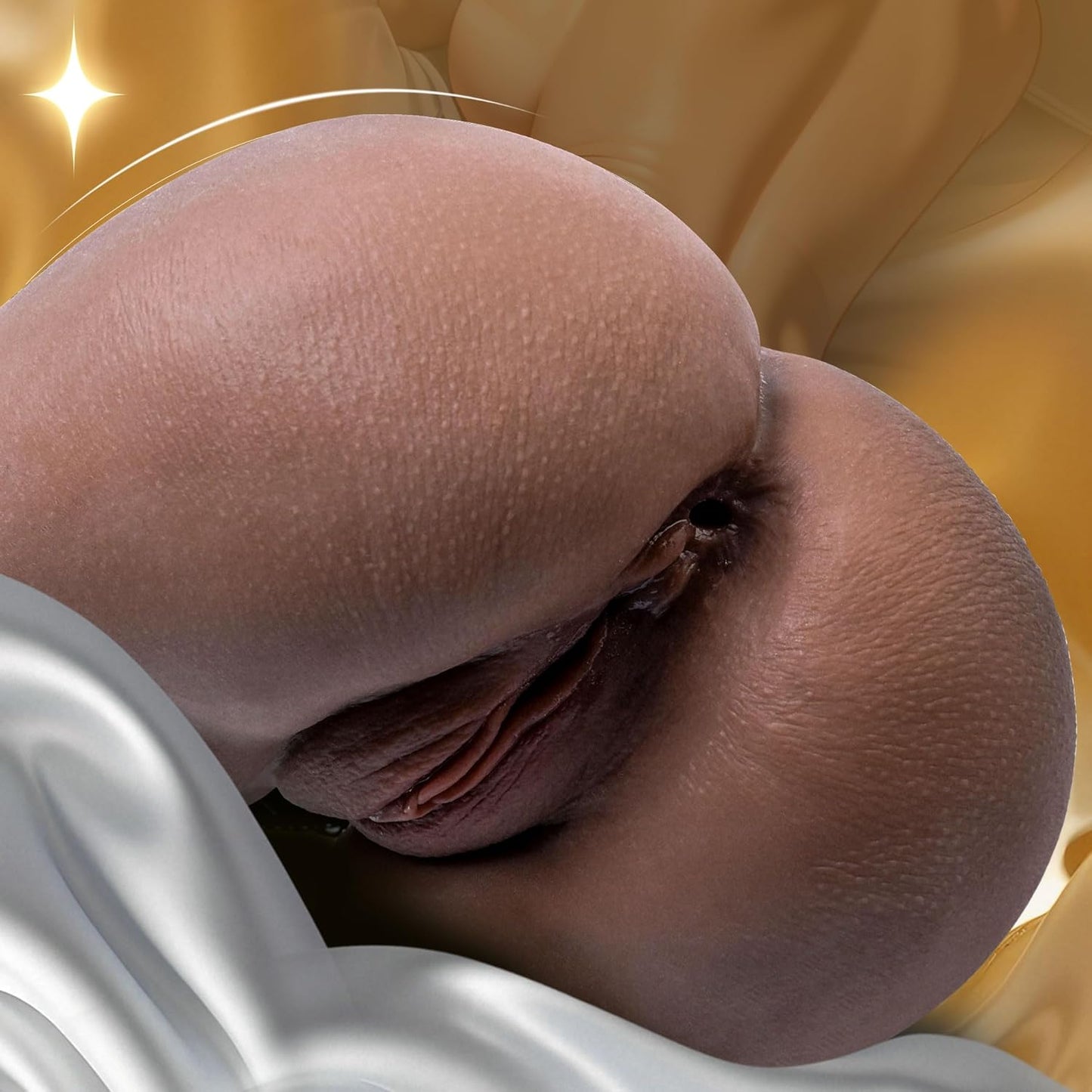 Black Pocket Pussy Sex Doll Male Masturbator, Realistic Pocket Pussies Male Stroker Ass Soft Butt with 3D Vagina & Tight Anal Sex Toys, Fake Pussy Ass for Men Masturbation Pleasure Adult Toys for Man - SinfulX - 