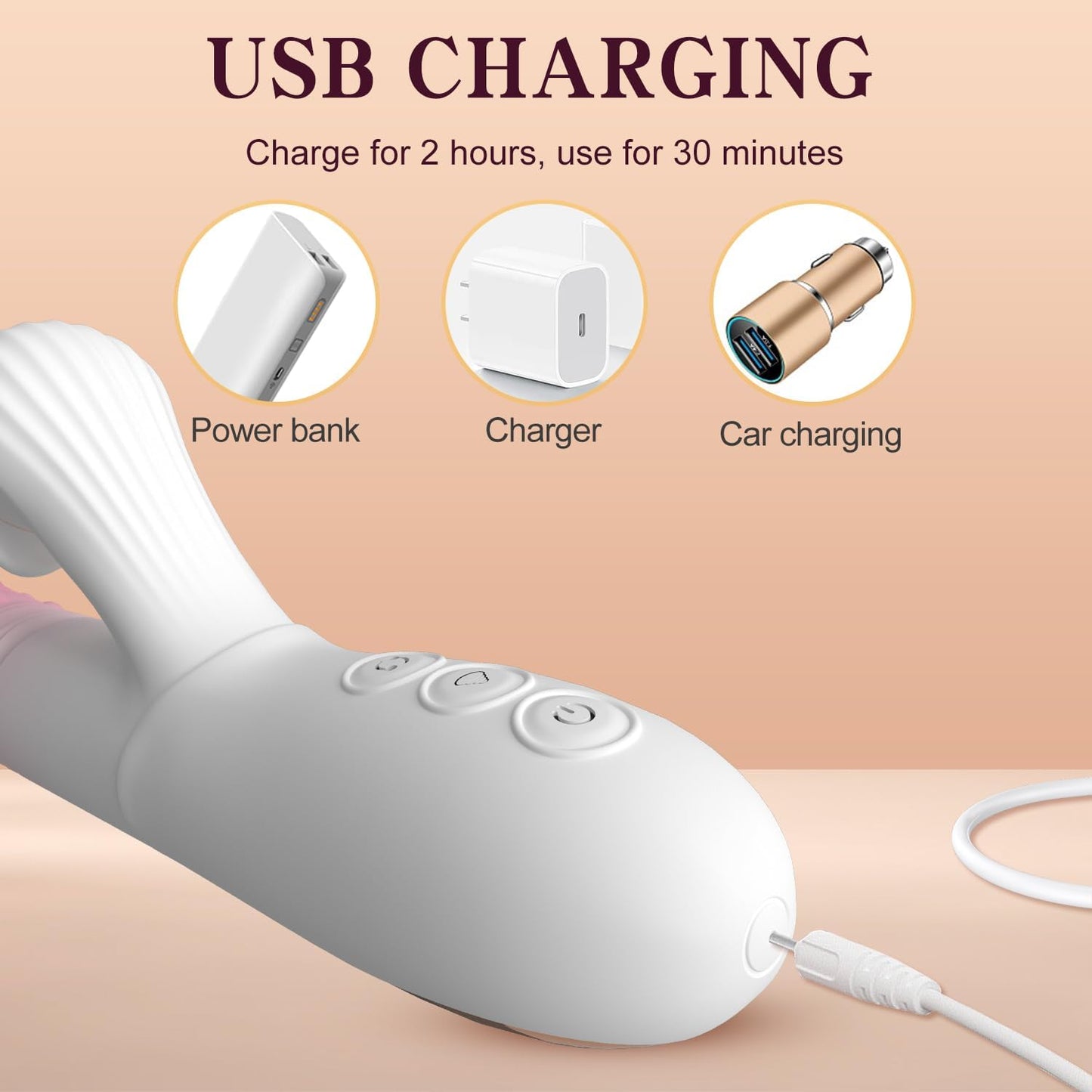 Thrusting Vibrator Dildo for Women, Thrusting Dildo G Spot Vibrator Adult Toys with Tongue Thrusting Rechargeable Rabbit Vibrators Adult Sex Toys for Women