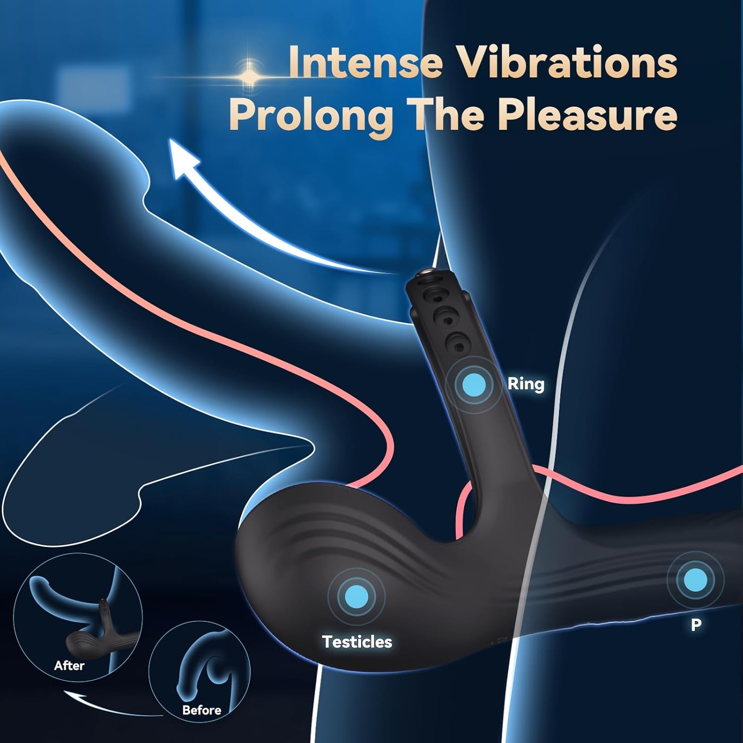 DominusCore Thrusting Prostate Massager Cock Ring 10 Modes - SinfulX - Personal Care > Sexual Wellness > Prostate Massager Cock Ring