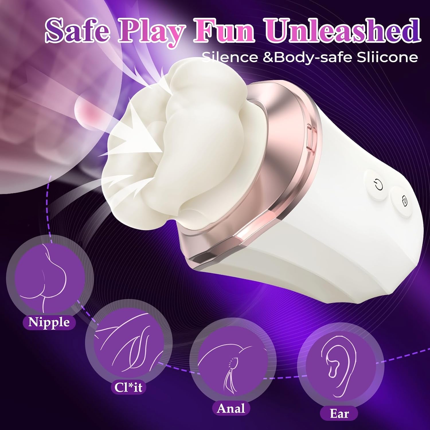 Sucking Vibrator Rose Sex Toy for Women - Upgraded 3IN1 Mouth Vibrator Adult Sex Toys with 10 Sucking & Vibrating,App Control Rose Toy Clit Nipple Sucker Lemon Vibrator for Couples(White) - SinfulX - 
