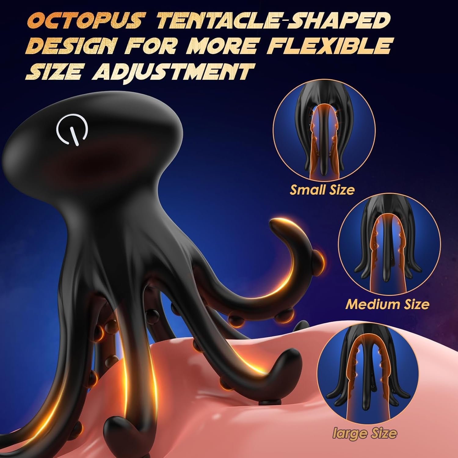 Male Sex Toys for Men Tentacle Shaped Penis Vibrator - Male Masturbator Couples Sex Toy with 10 Vibrating 360° Wrapping for Glans Clit Nipple Stimulation, Handheld Adult Toys for Men Women - SinfulX - 