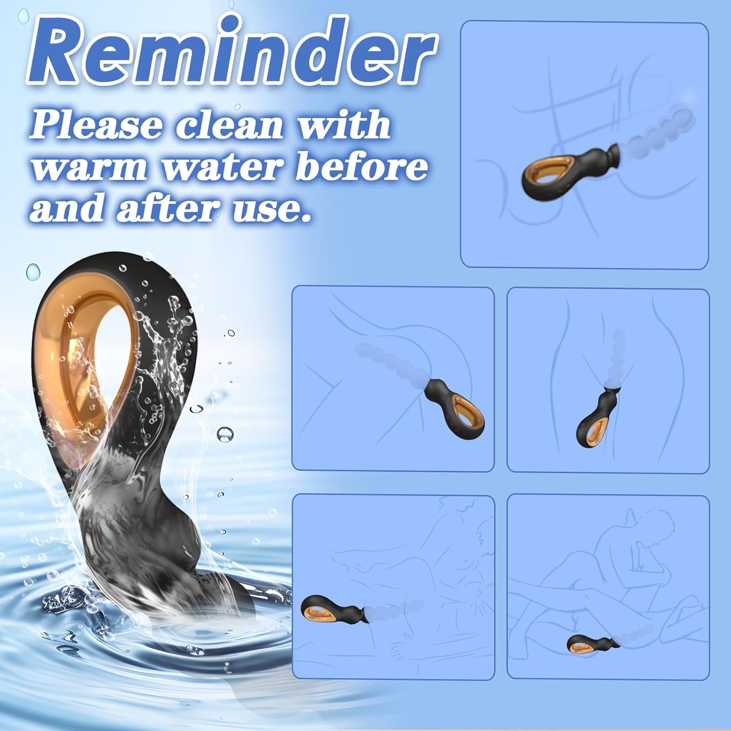 Vibrating Anal Beads Butt Plug, Rechargeable Flexible Butt Plug Prostate Massager with 10 Vibration Modes Anal Toys, Silicone Anal Beads with Pull Ring Design, Anal Toy for Men Women Couple - SinfulX - 