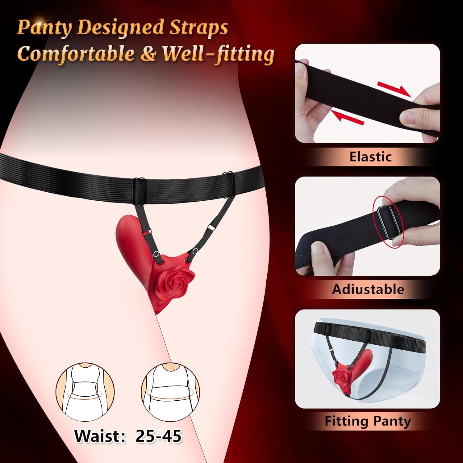RoseRider Wearable Strap - On Panty Vibrator APP 10 Modes - SinfulX - Personal Care > Sexual Wellness > Panty Vibrator