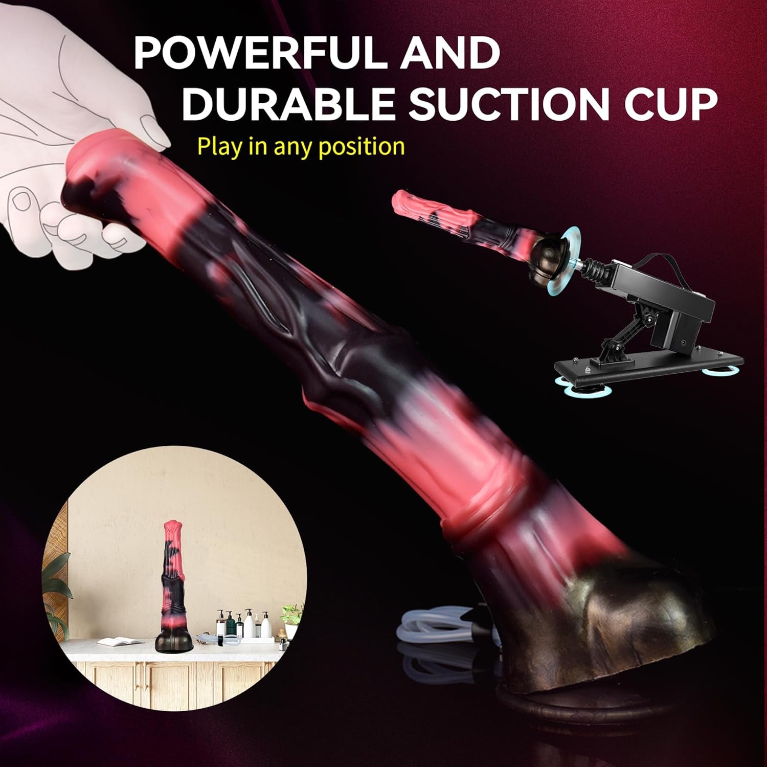 Squirting Horse Dildo Sex Toys with Suction Cup, 12Inch Long Fantasy Huge Thick Anal Dildo Big Silicone Adult Sex Toy for Men and Women G Spot Couples - SinfulX - 