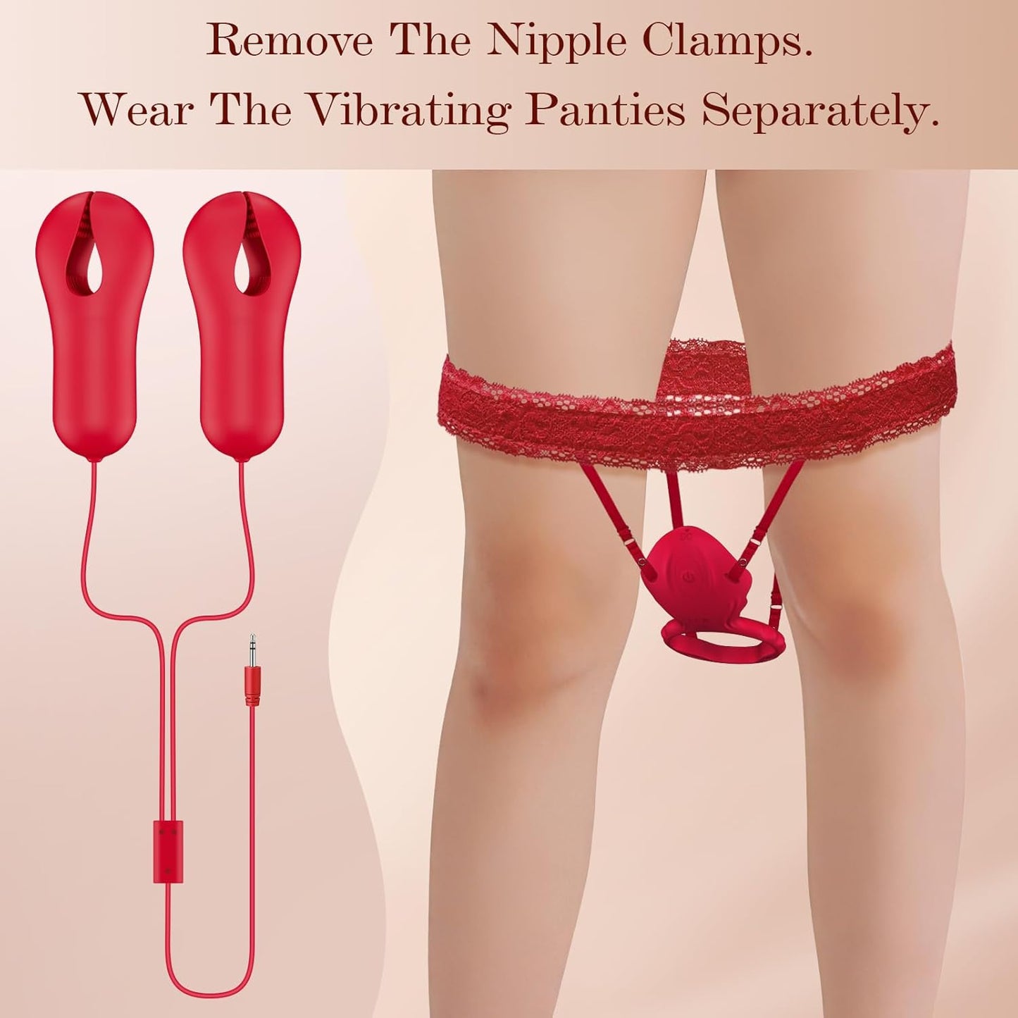 Vibrating Panties Nipple Clamps Vibrator - Couples Sex Toys Vibrators Remote Control Vibrator Rose Sex Toy Vibrating Cock Ring with 10 Vibration Modes - Bondage Nipple Toys Sex Toy Adult Toys