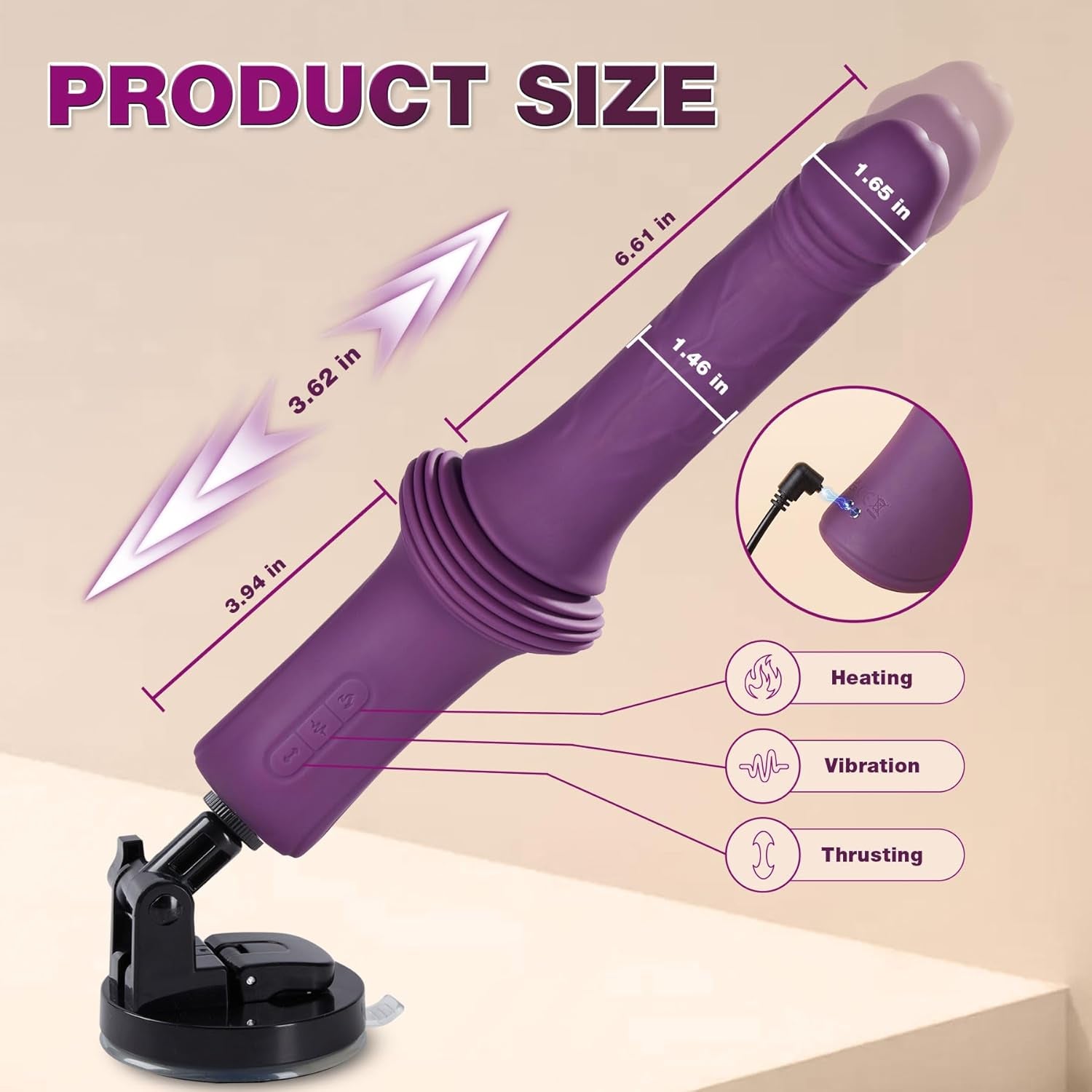FlexExtend Heated Thrusting Dildo with Suction Base - SinfulX - 