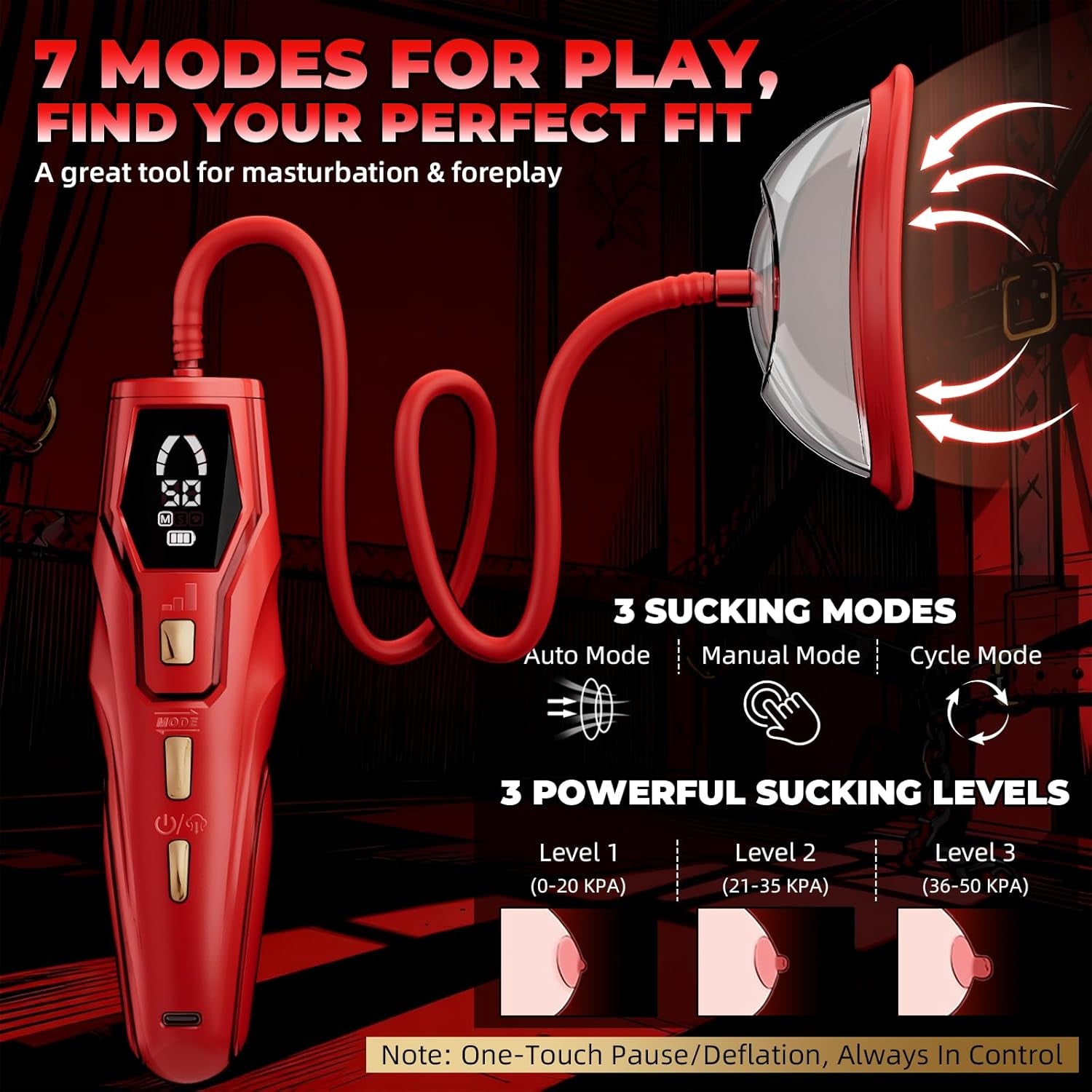 NoctyraX Electric Pussy Pump Digital 5 Cups - SinfulX - Personal Care > Sexual Wellness > Pussy Pump