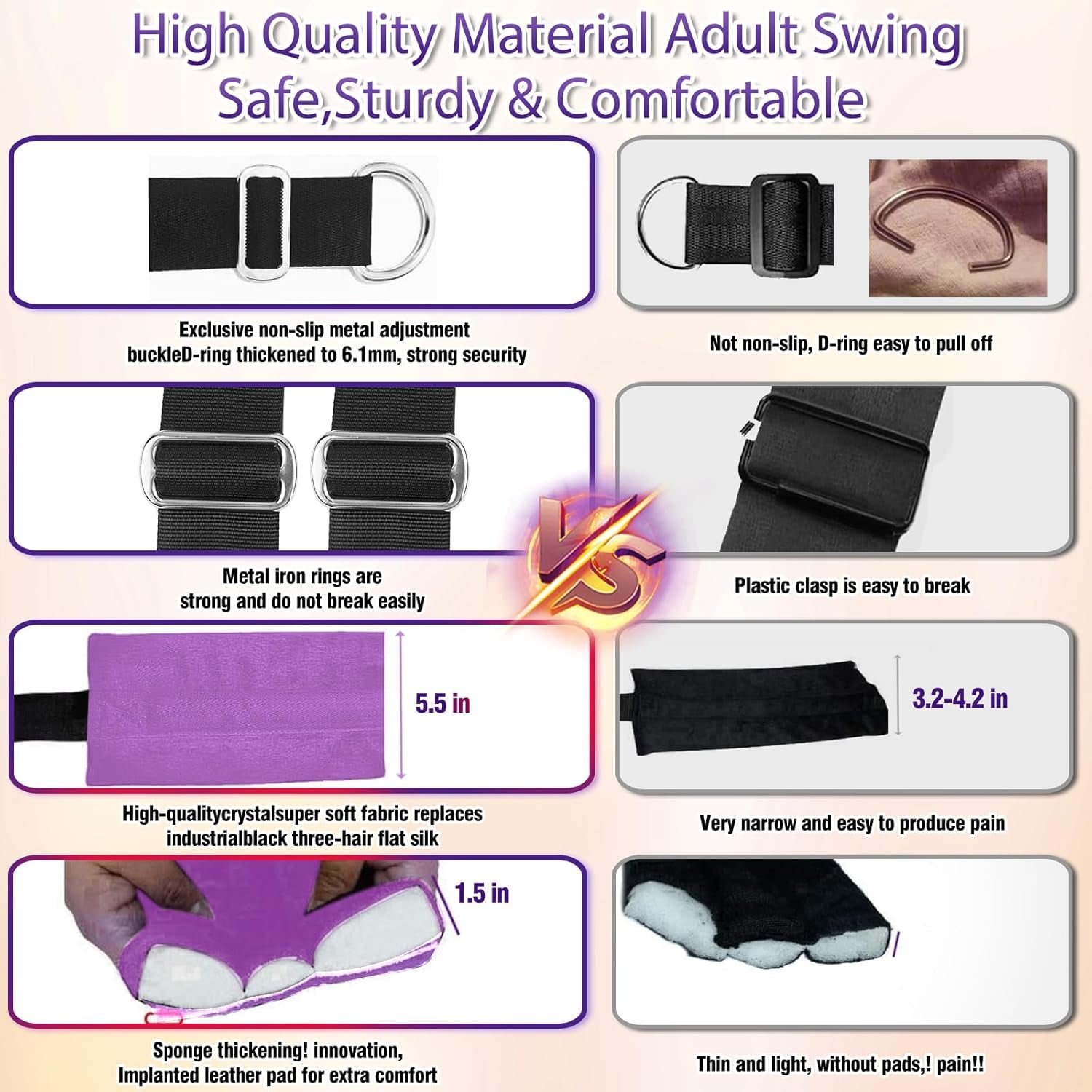 ComfortLift Adjustable Door Sex Swing 400lb - SinfulX - 