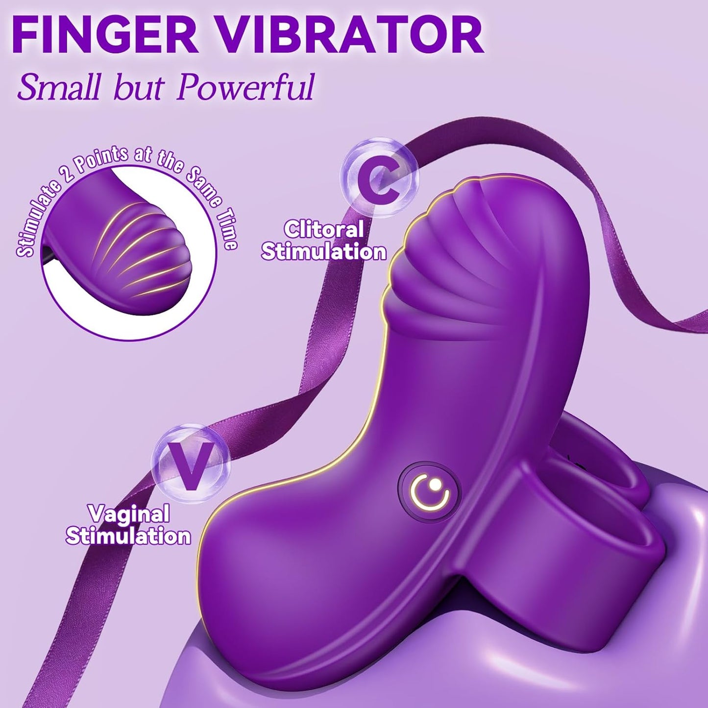 VioraX Finger Vibrator 10 Modes Waterproof Mini Purple - SinfulX - Personal Care > Sexual Wellness > Finger Vibrator