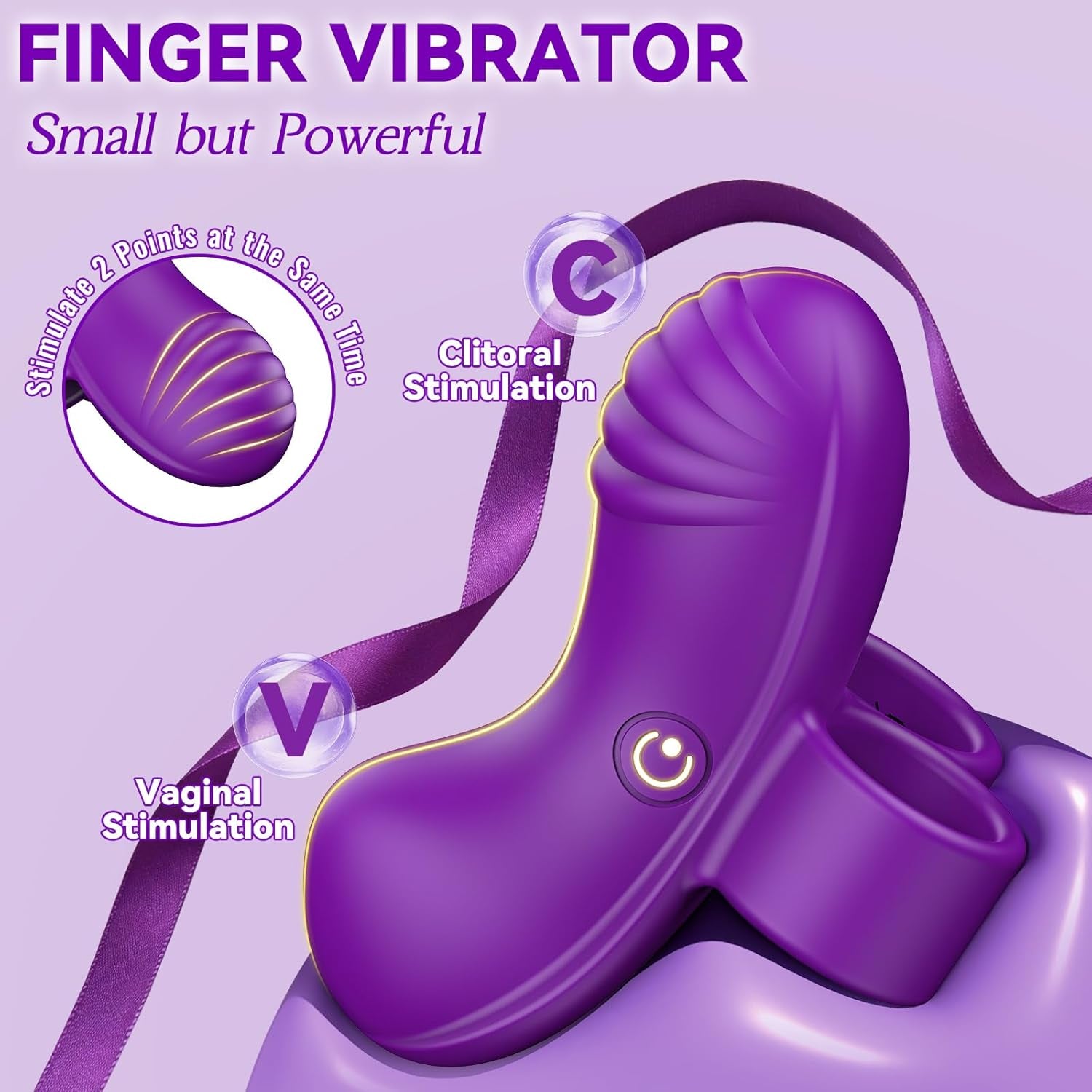 VioraX Finger Vibrator 10 Modes Waterproof Mini Purple - SinfulX - Personal Care > Sexual Wellness > Finger Vibrator