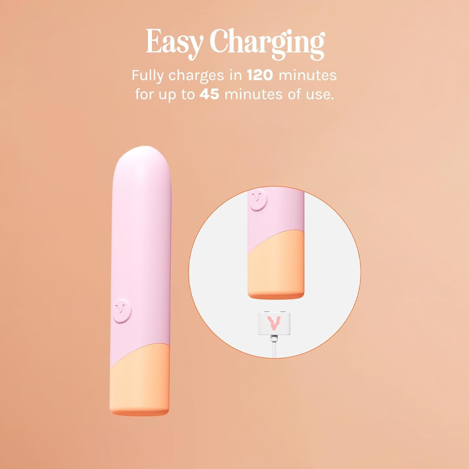PeachLuxe Mini Bullet Vibrator Waterproof Quiet Rechargeable - SinfulX - Personal Care > Sexual Wellness > Bullet Vibrator