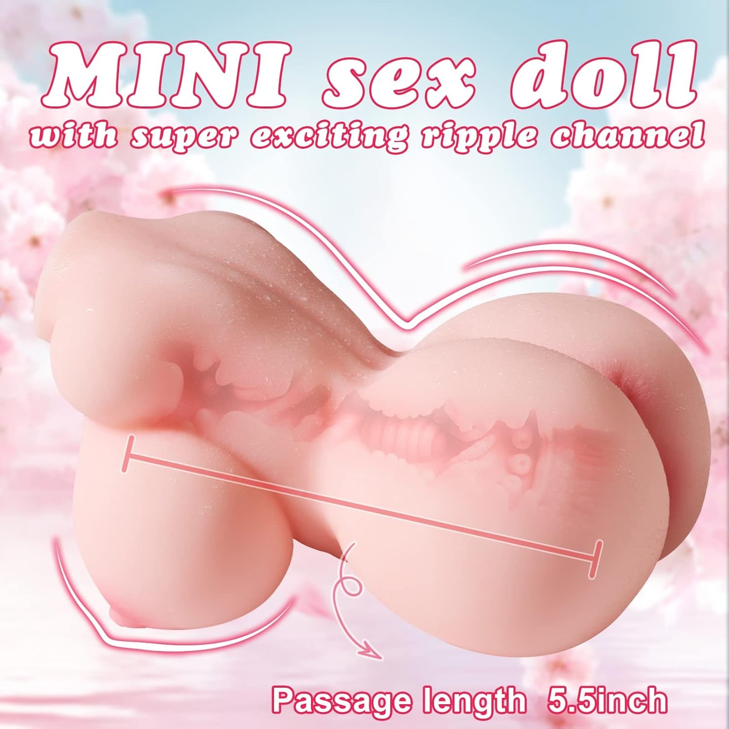 Adult Small Sex Doll Male Masturbator, Mini Love Doll Lifelike Pocket Pussy Sex Dolls for Men with 3D Realistic Pussy Masturbation, 1.3Lb Sex Toys for Men TPE Material Brown - SinfulX - 