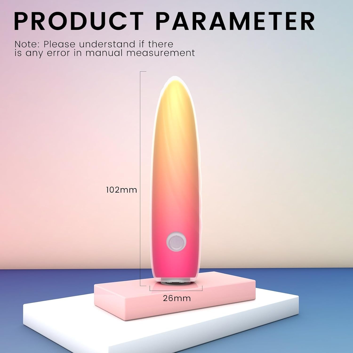 G Spot Bullet Vibrator for Women, Portable Mini Pocket Vagina Stimulator, Waterproof Adult Sex Toy with 10 Vibrating Modes Full Silicone Rechargeable, Rose Red Yellow