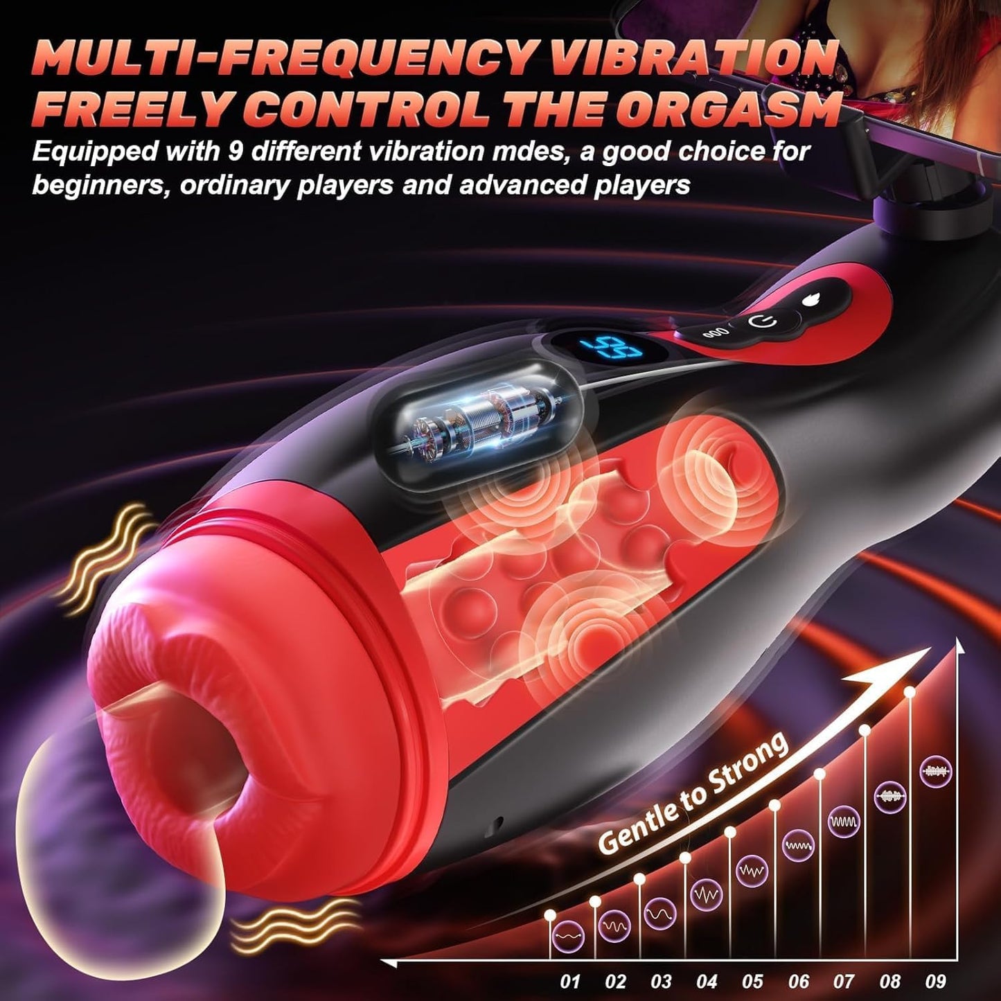 DockSync APP Male Suction Masturbator with Heating & Phone Holder - SinfulX - Personal Care > Sexual Wellness > Male Suction Vibrator