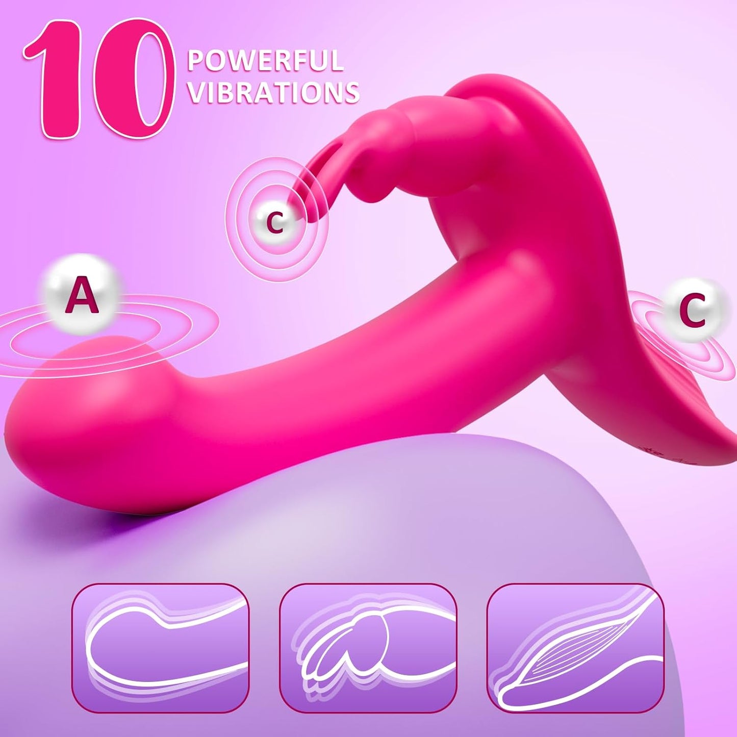 Strap on Dildo Harness Sex Toys, Double - Ended Strapless Strapon Rabbit Vibrator for Couples Lesbian Clitoris G Spot Anal Sex with 10 Vibration Modes, Remote Control Wearable Dildo Adult Sex Toys - SinfulX - 