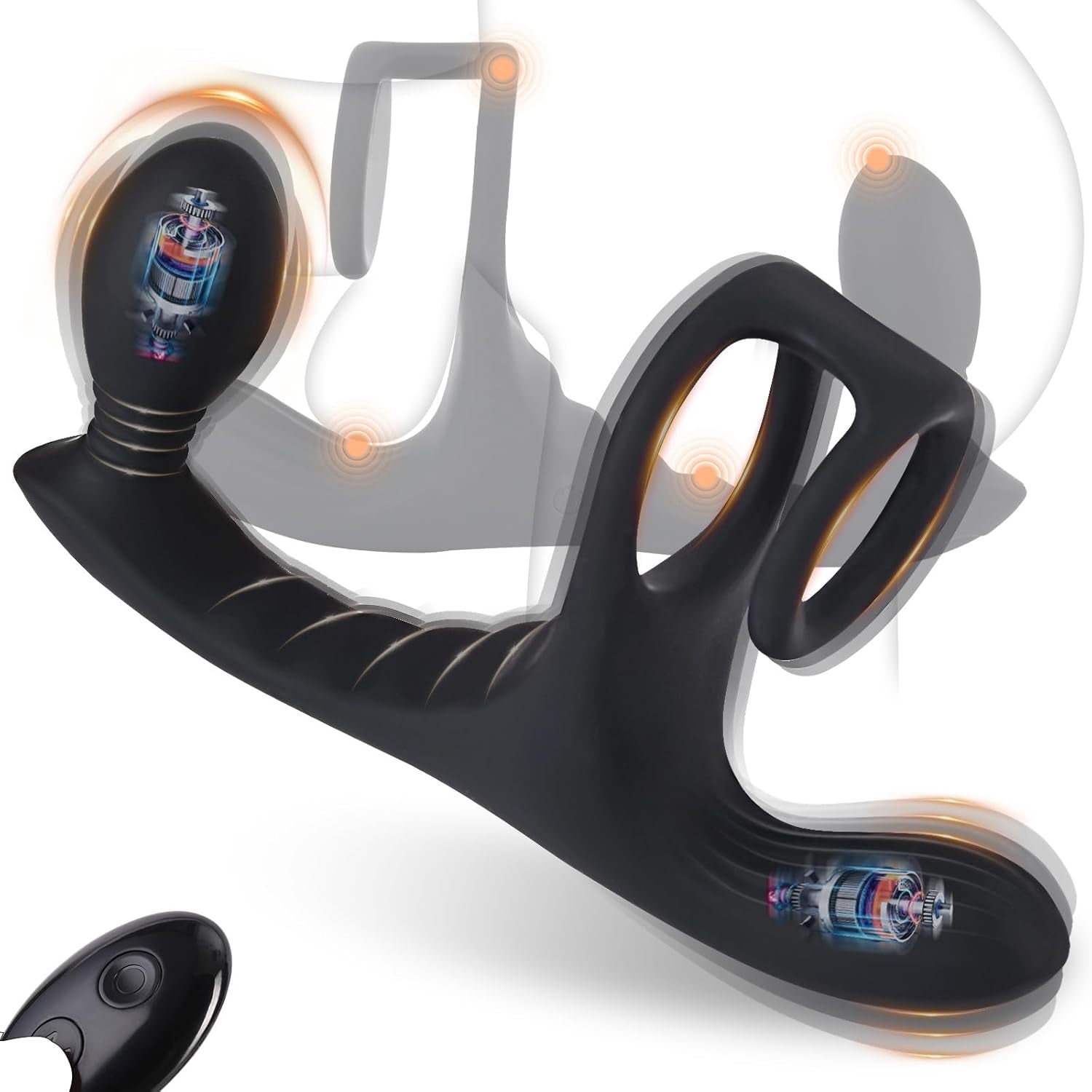 Vibrating Butt Plug Prostate Massager Sex Toys,4-In-1 Anal Vibrator Dildo with 7 High Pulse Vibrating Cock Ring for Testicles Perineum Stimulator, Adult Male Sex Toys Remote Control Vibrator for Men