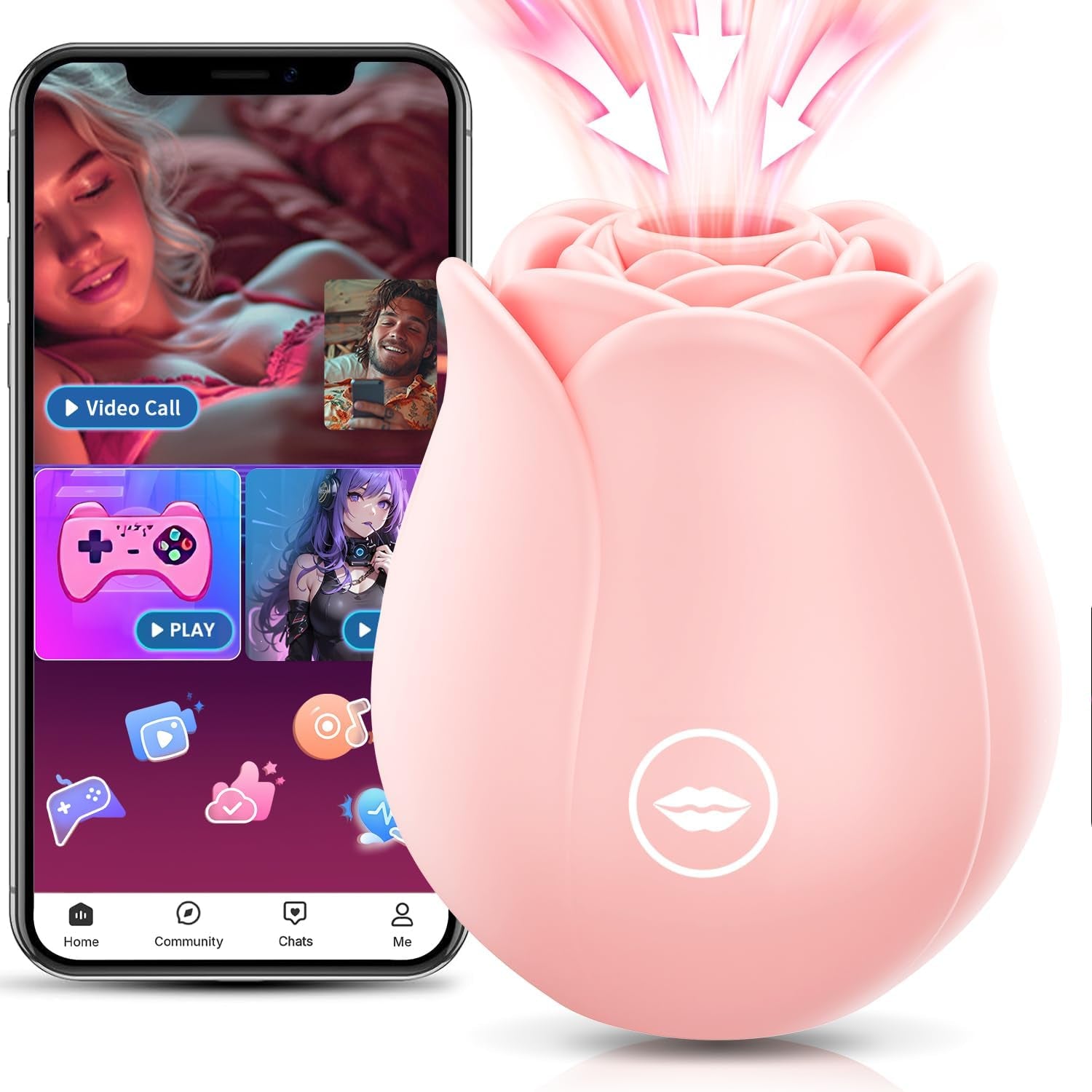 Sucking Vibrator Rose Sex Toy - Adult Toys for Women Adult Sex Toys 10 Suction Vibrators Female Couples Clitoral Nipples Anal Toy Beautiful Jewelry Rose Toy - SinfulX - 