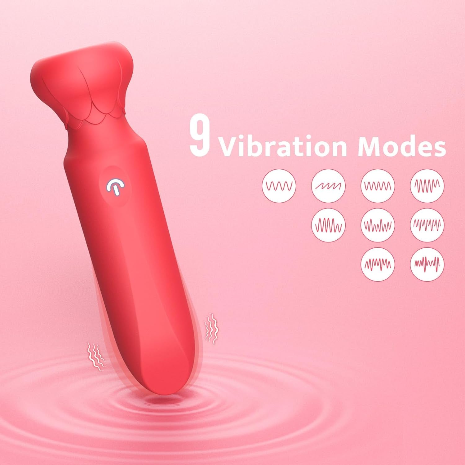 Mini Bullet Vibrator for Women – Clitoral & G Spot Stimulator, 10 Vibration Modes, Waterproof Silicone, Portable Rechargeable Sex Toy for Intense Pleasure (Red)