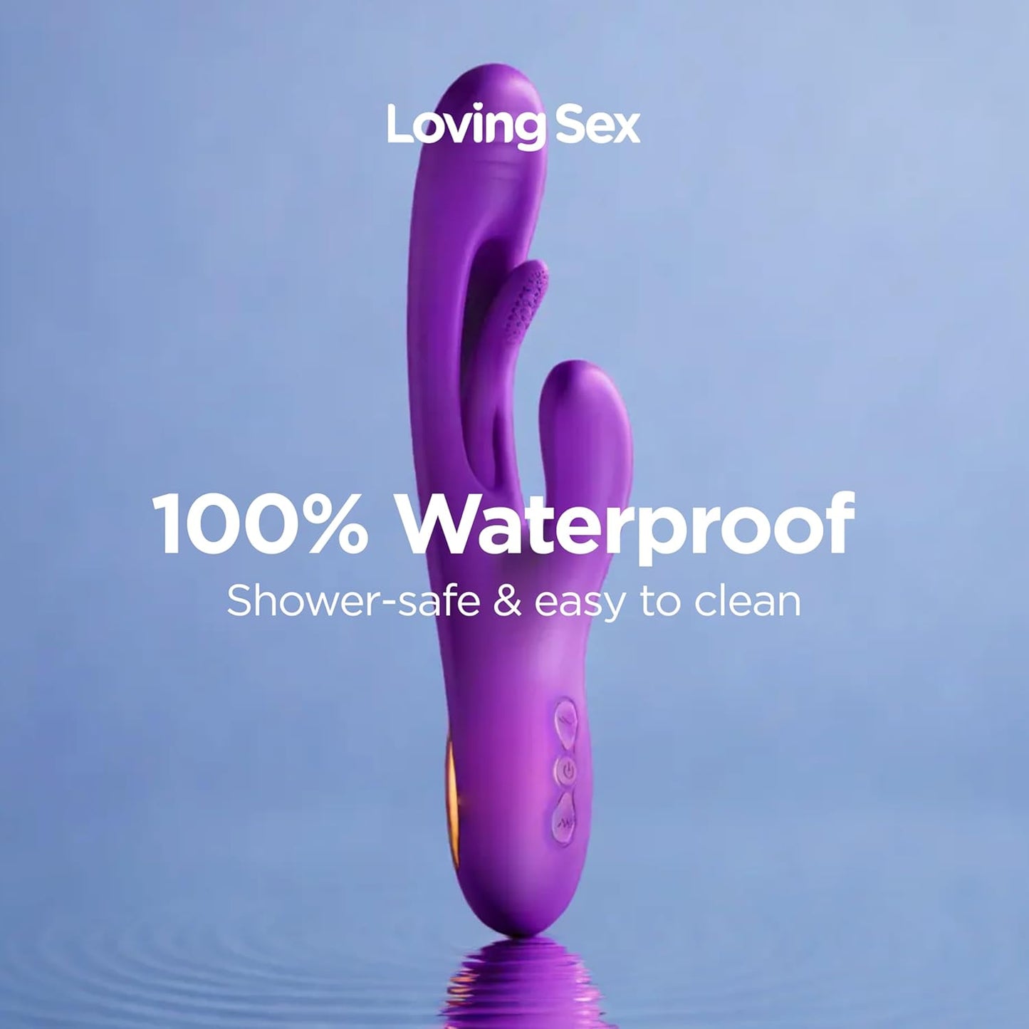 (LS) Ultimate Rabbit – 3 - In - 1 G - Spot and Clitoral Vibrator with Tongue Flicker, Dual Motors, 14 Vibration Modes, Waterproof Rechargeable Silicone Wellness Device - SinfulX - 