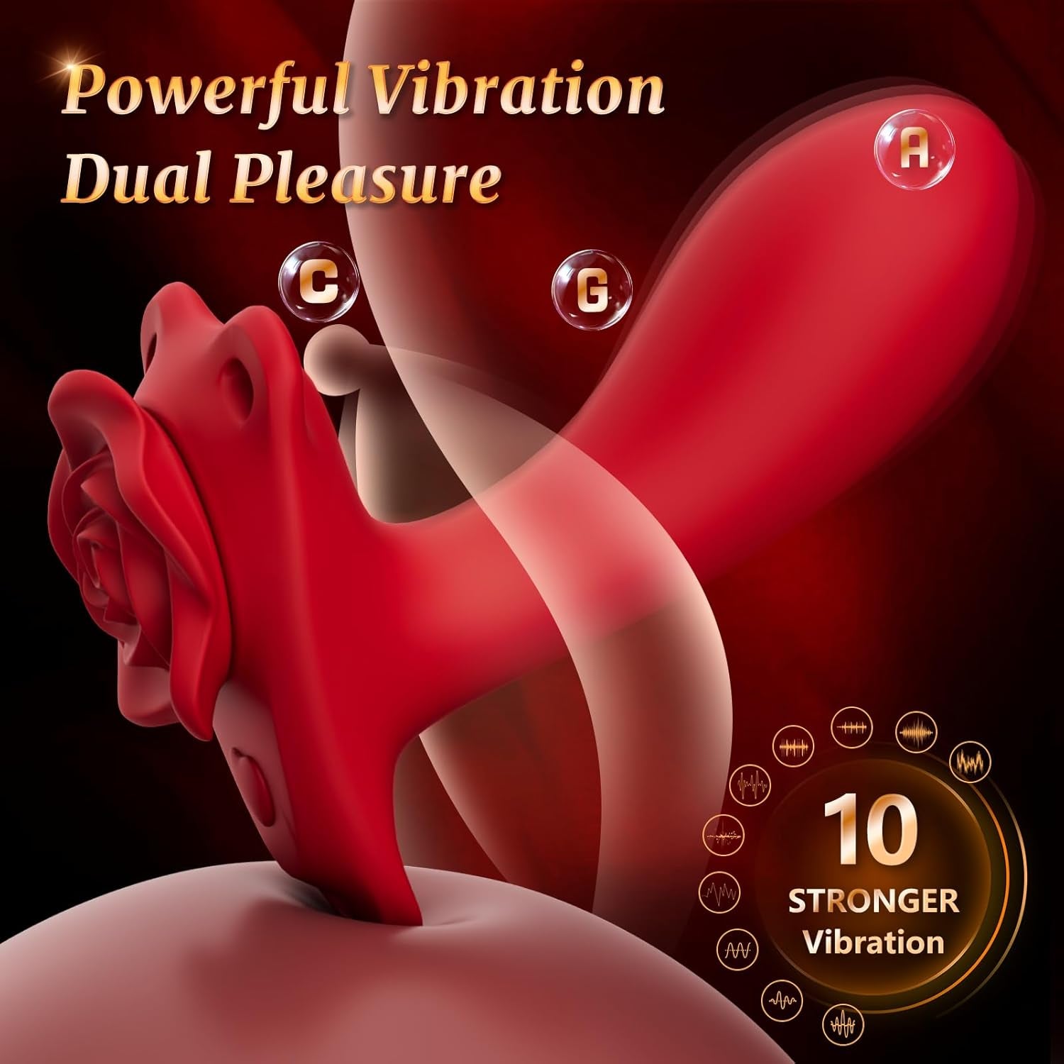 RoseRider Wearable Strap - On Panty Vibrator APP 10 Modes - SinfulX - Personal Care > Sexual Wellness > Panty Vibrator