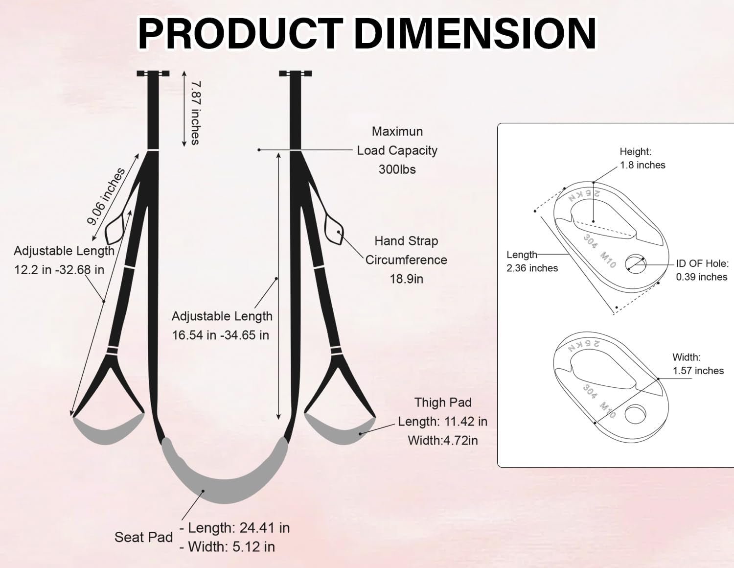 ElarisX Adjustable Door Swing with Handles - SinfulX - Personal Care > Sexual Wellness > Sex Swing