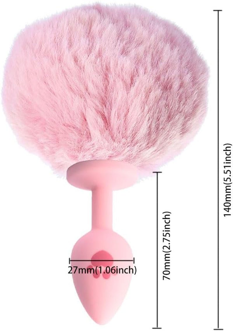BlushBunny Pink Bunny Tail Silicone Butt Plug - SinfulX - 