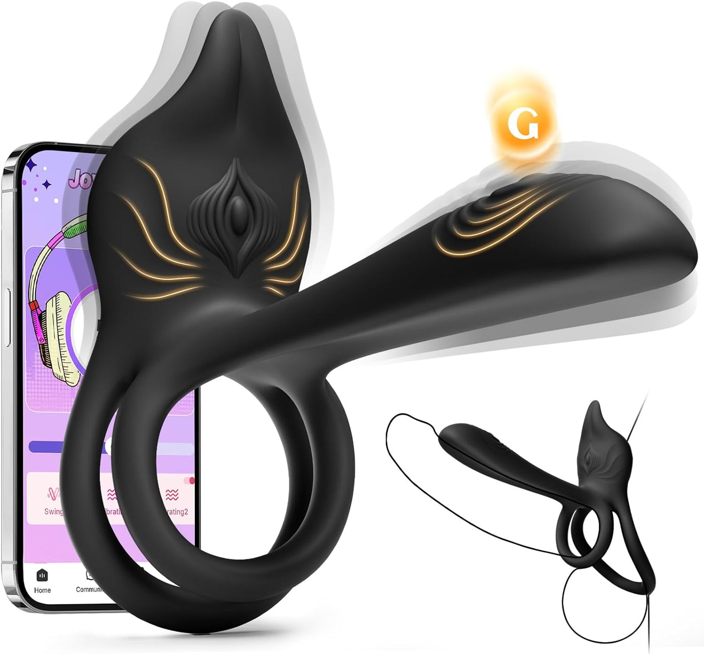 NoirPetal Cock Ring Rose Clit Stimulator G - Spot Sleeve - SinfulX - Personal Care > Sexual Wellness > Couples Cock Ring