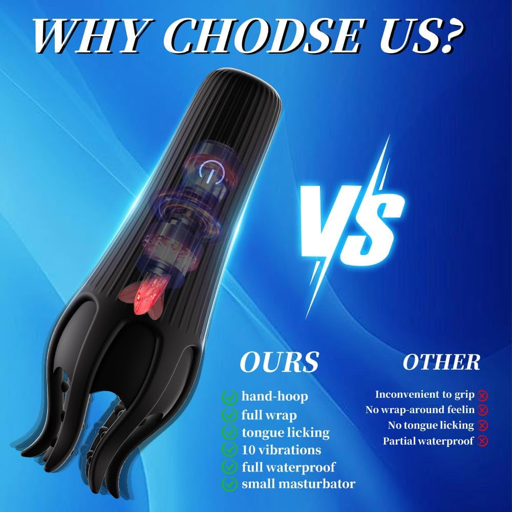 Male Sex Toys Penis Vibrator for Men,Male Masturbator with 10 Tongue-Licking Vibrating Modes Male Stroker,Penis Trainer with 6 Tentacles Male Vibrator,360°Training Wrapped Adult Sex Toys for Men Women