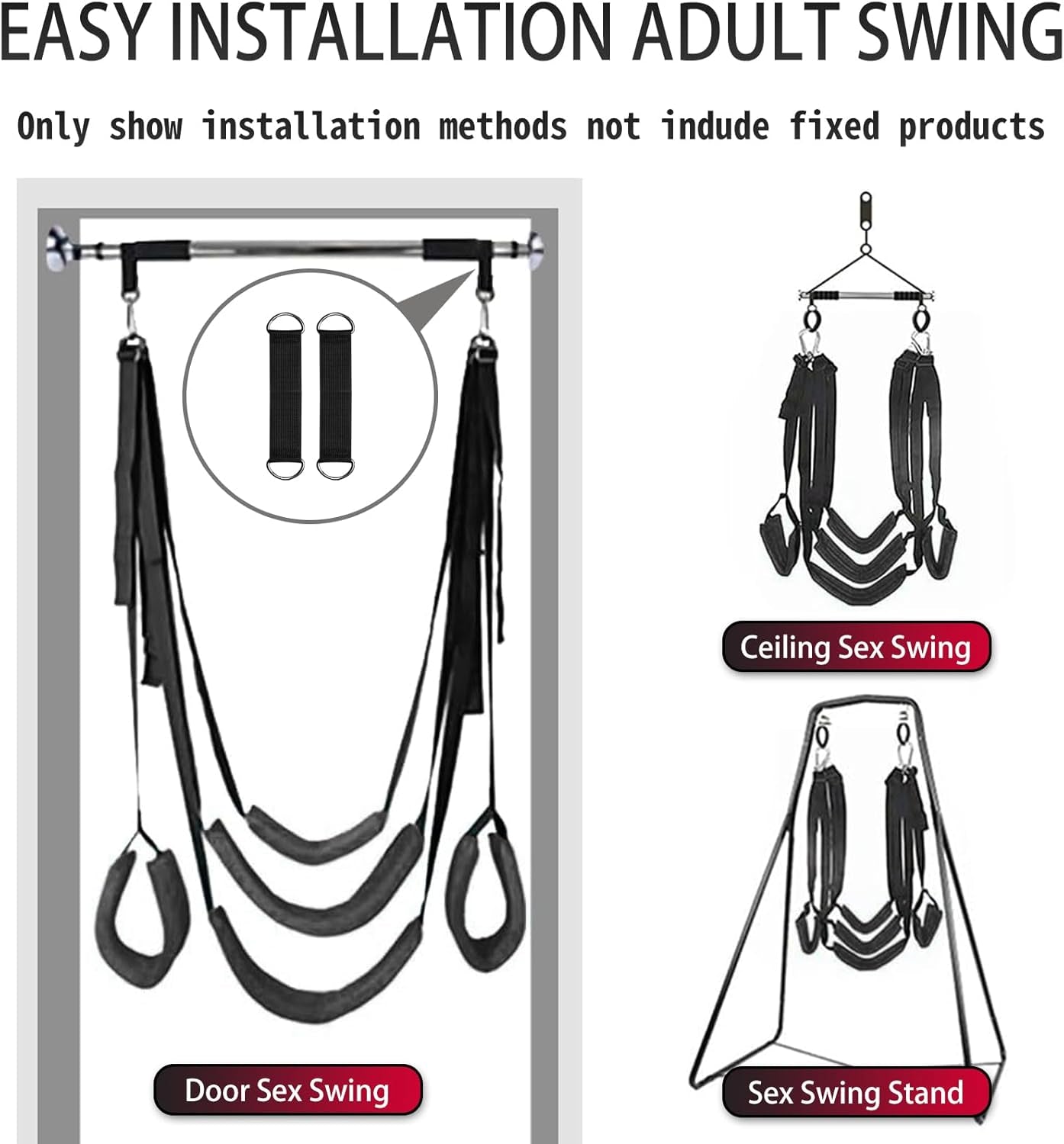 VelvetBond BDSM Door Sex Swing 800lb Cushioned - SinfulX - 