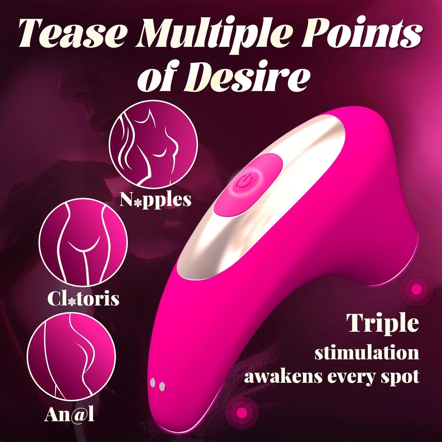 Sucking Vibrator Rose Sex Toy - Clit Sucker Vibrators with 10 Suction & Vibrating Modes for Clitoral Nipple Anal Stimulation, Adult Sex Toys for Women Female or Couples Pleasure (Pink) - SinfulX - 