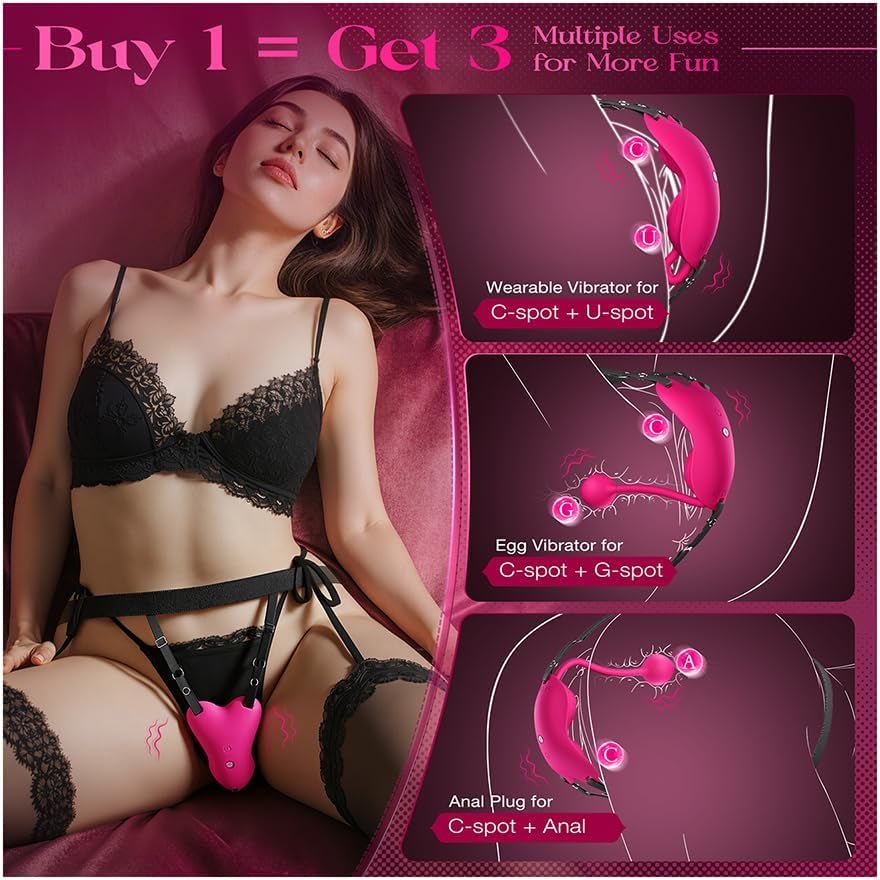 RoseSync Rose Wearable Panty Vibrator APP 10 Modes - SinfulX - Personal Care > Sexual Wellness > Panty Vibrator