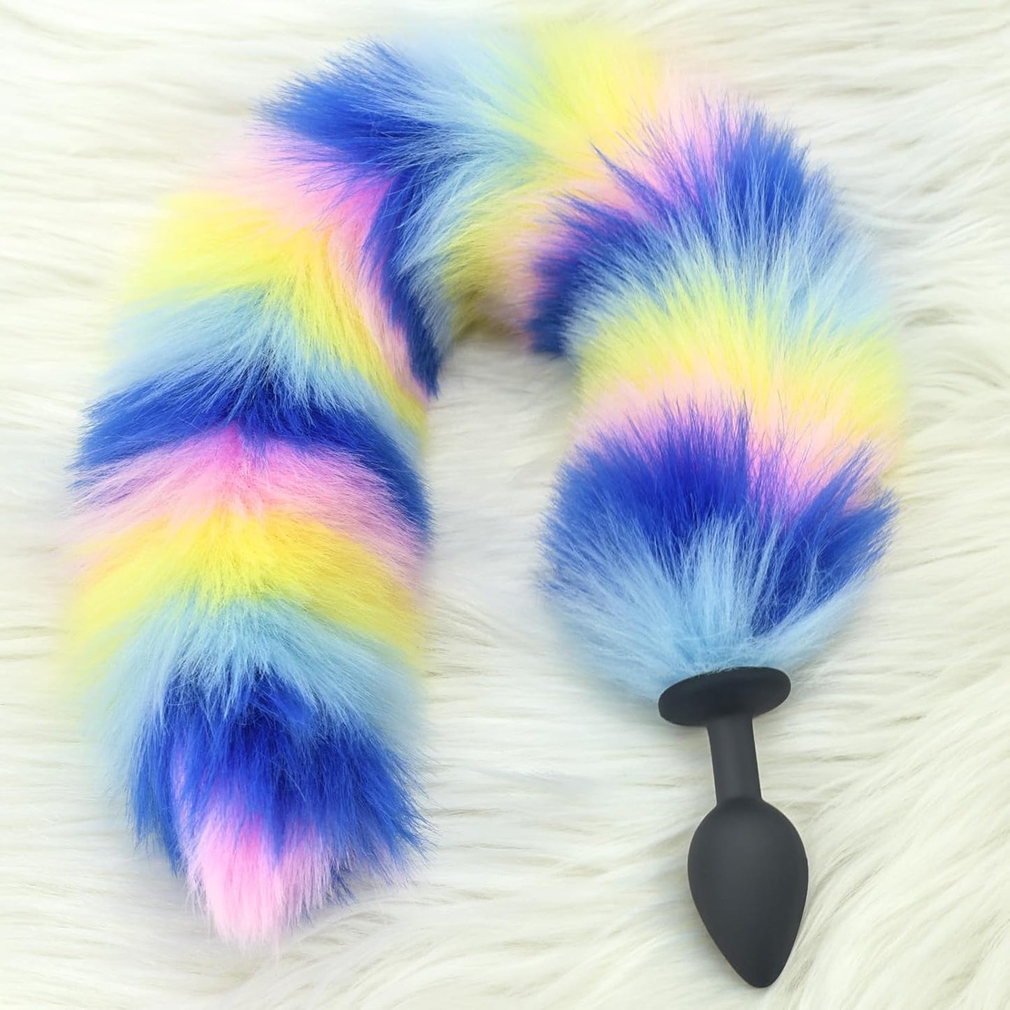 CandyFox Black Silicone Fox Tail Plug Colorful 15.7" - SinfulX - 