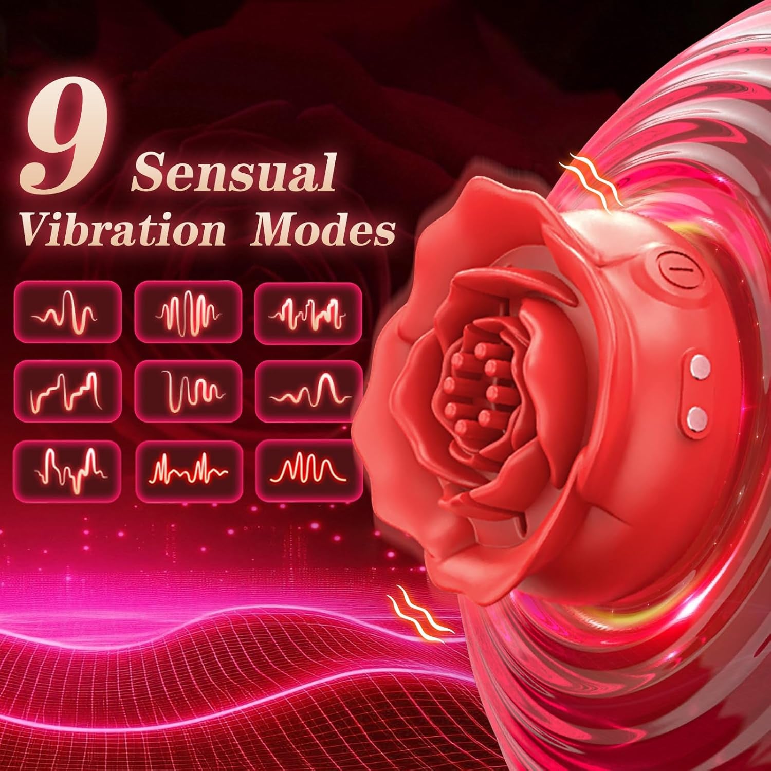 Nipple Sex Toys Vibrator – Rose Vibrating Nipple Clamps & Nipple Toy with Soft Silicone, Adjustable Petal Texture, 9 Vibration Modes, APP Control & Magnetic Dual Charging for Women & Couples