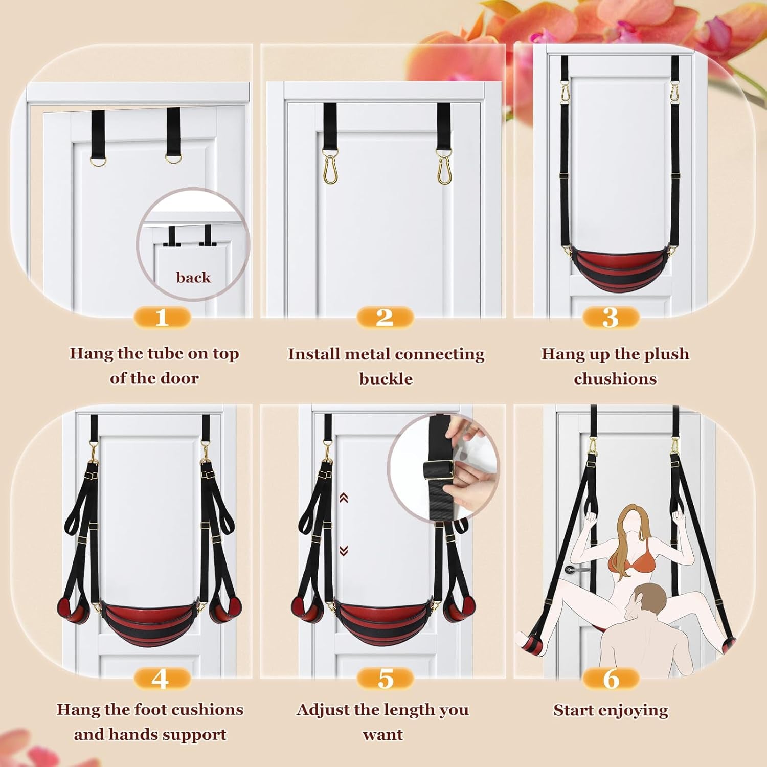 VelatriX 2 - in - 1 Door Sex Swing 500lb Adjustable - SinfulX - Personal Care > Sexual Wellness > Sex Swing
