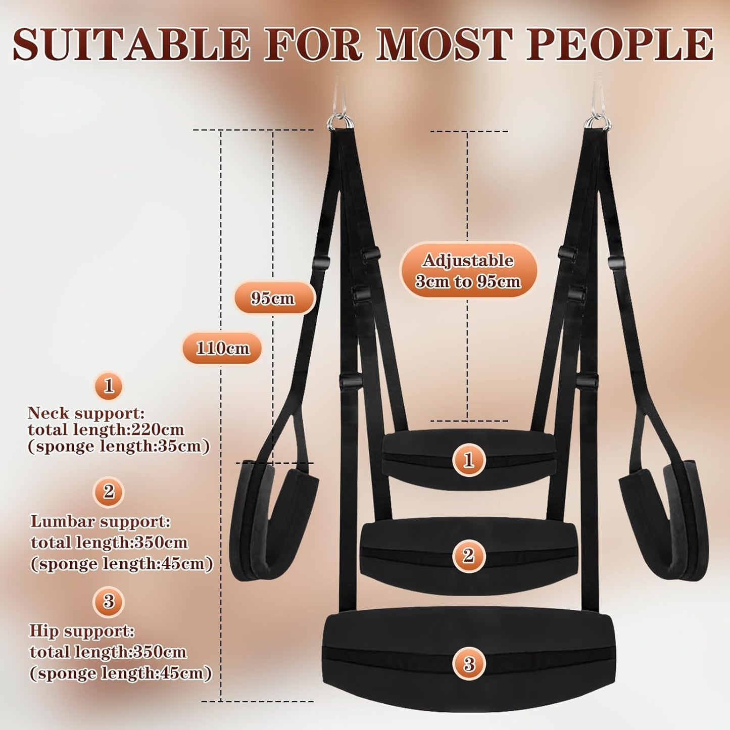 VelmoraX Ceiling & Door Sex Swing Adjustable - SinfulX - Personal Care > Sexual Wellness > Sex Swing
