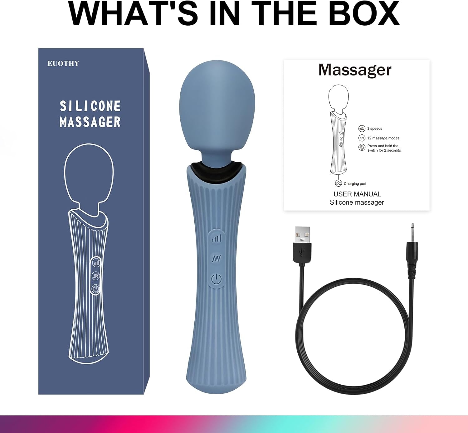 AquaLock Waterproof Wand Vibrator 12 Modes - SinfulX - Personal Care > Sexual Wellness > Wand Vibrator