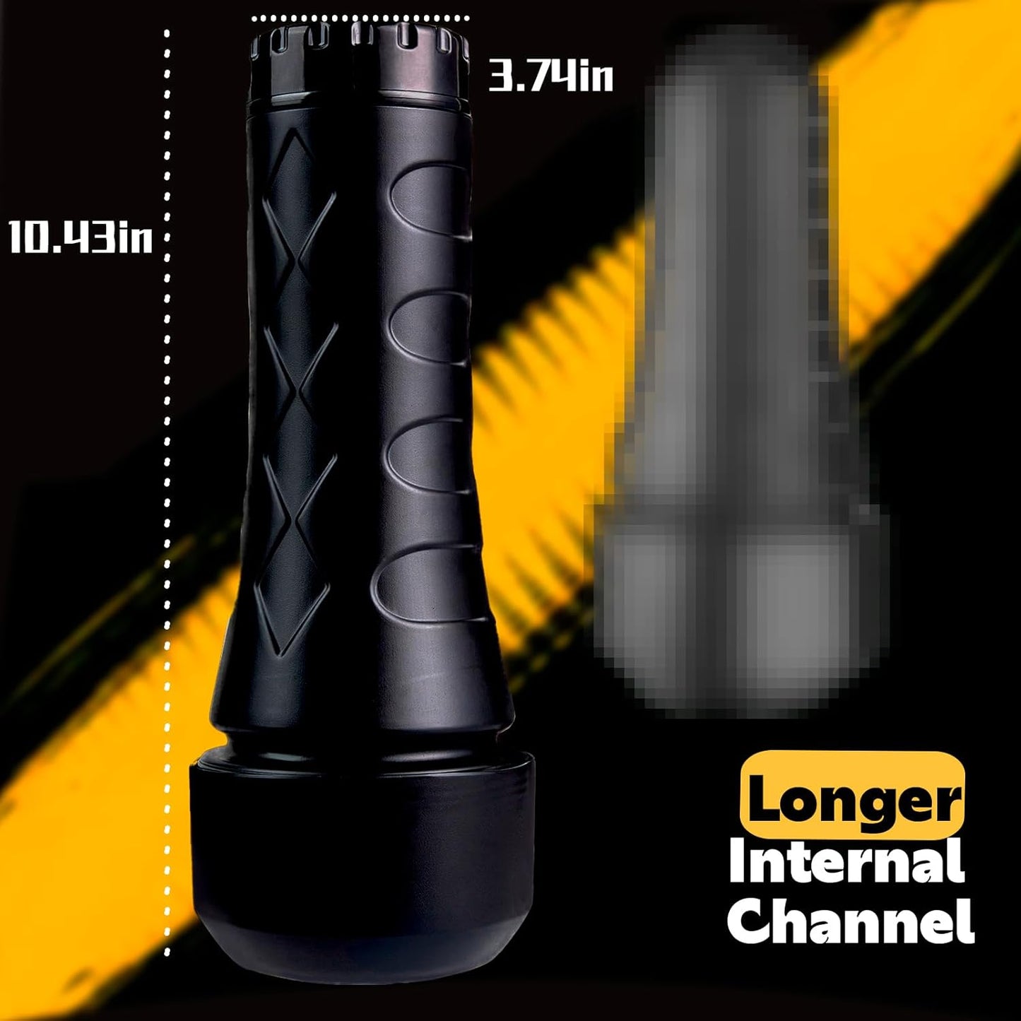 Anal Male Masturbator Cup with 8.5'' Depth Textured Sleeve, Lifelike Textured,Plump and Soft Fleshy Masturbating Stroker Toys, Portable Pocket Pussies Ass for Blowjob Sex Machine - SinfulX - 