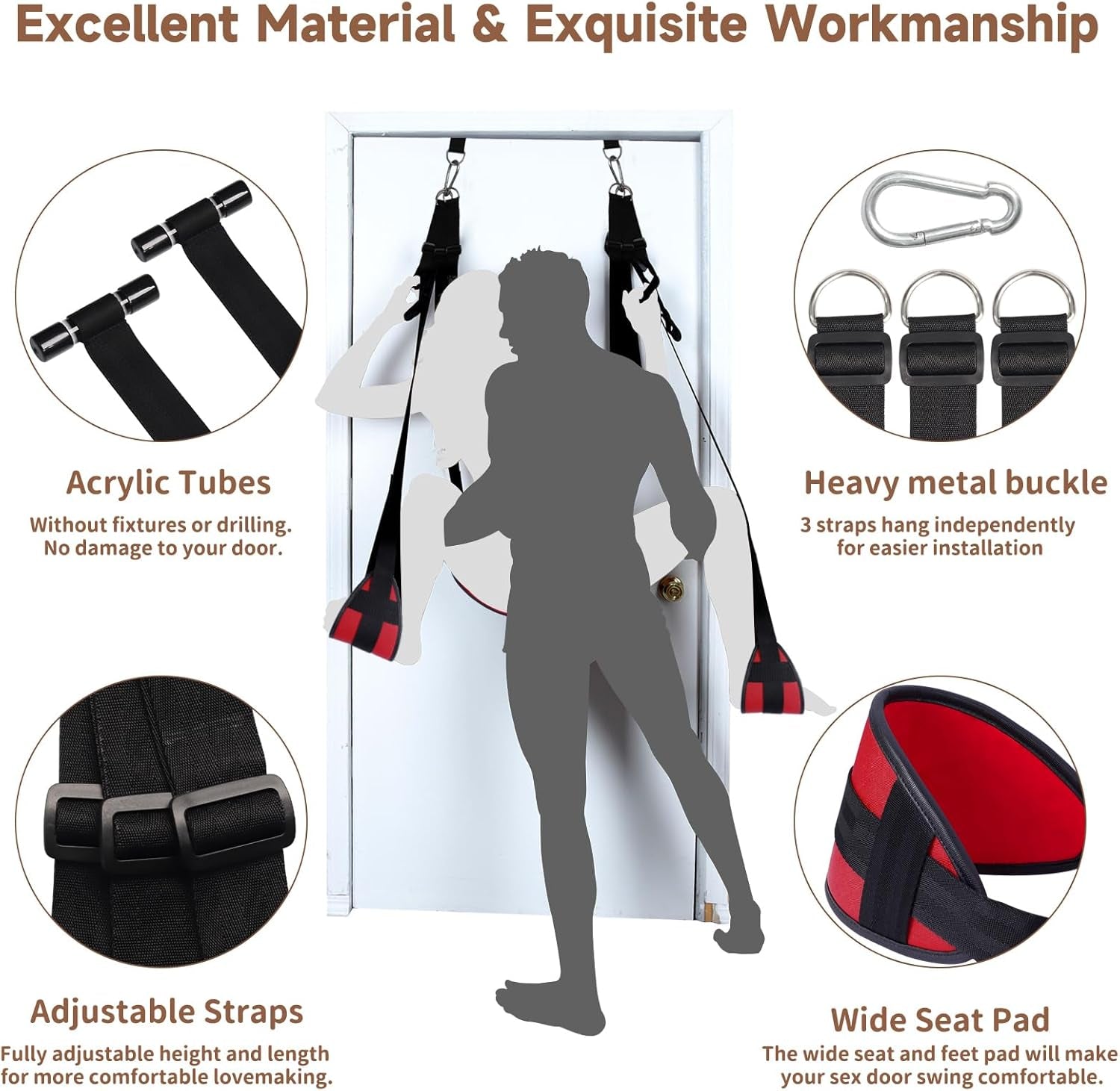 Velaryn Door Sex Swing with Seat & Restraints - SinfulX - Personal Care > Sexual Wellness > Sex Swing