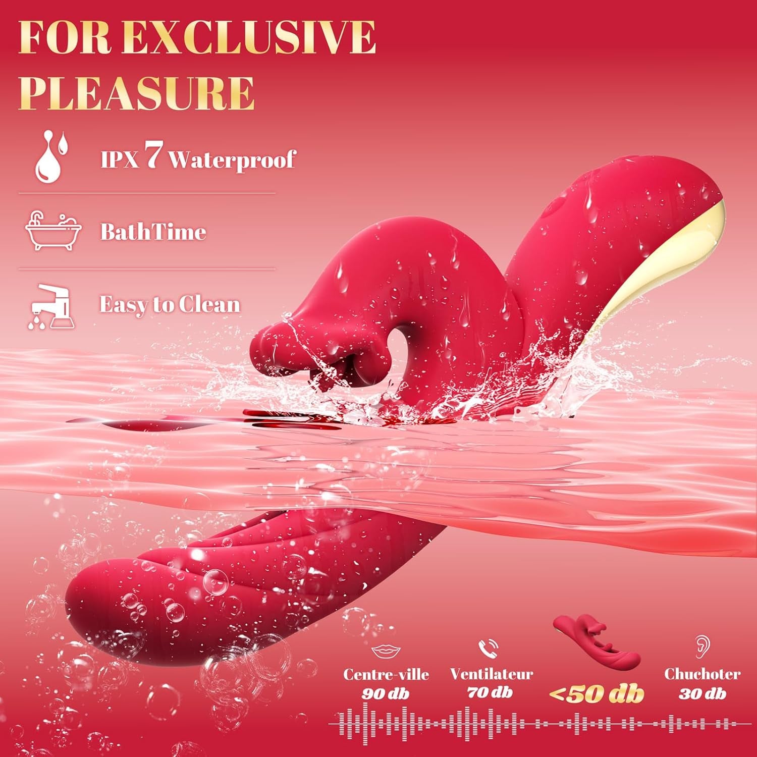Rabbit Vibrator Adult Toys for Women, Dildo Sex Toy with 10 Tongue Vibration and 10 Flapping Modes, 3 - In - 1 Rose Toy Vibrators for G Spot Clit Stimulator Pleasure and Female Couples Games - SinfulX - 
